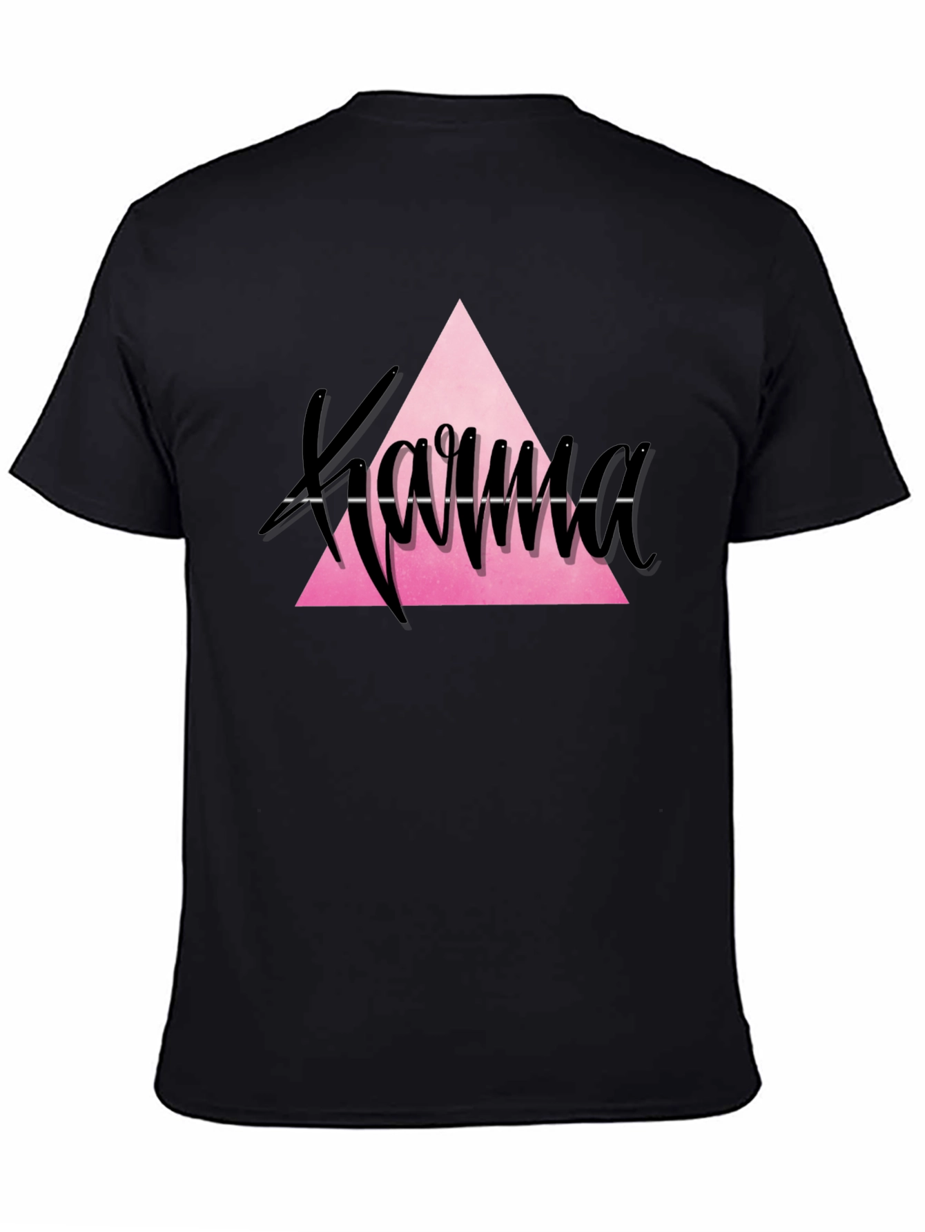 Karma Triangle Graphic Tee - Trendy Black T-Shirt