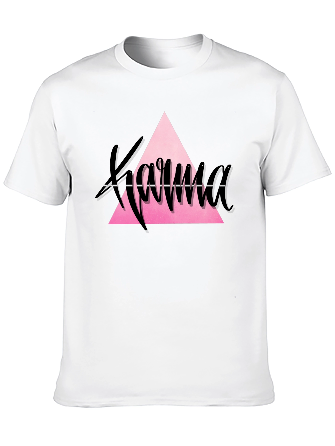 Karma Triangle Graphic Tee - Trendy Black T-Shirt