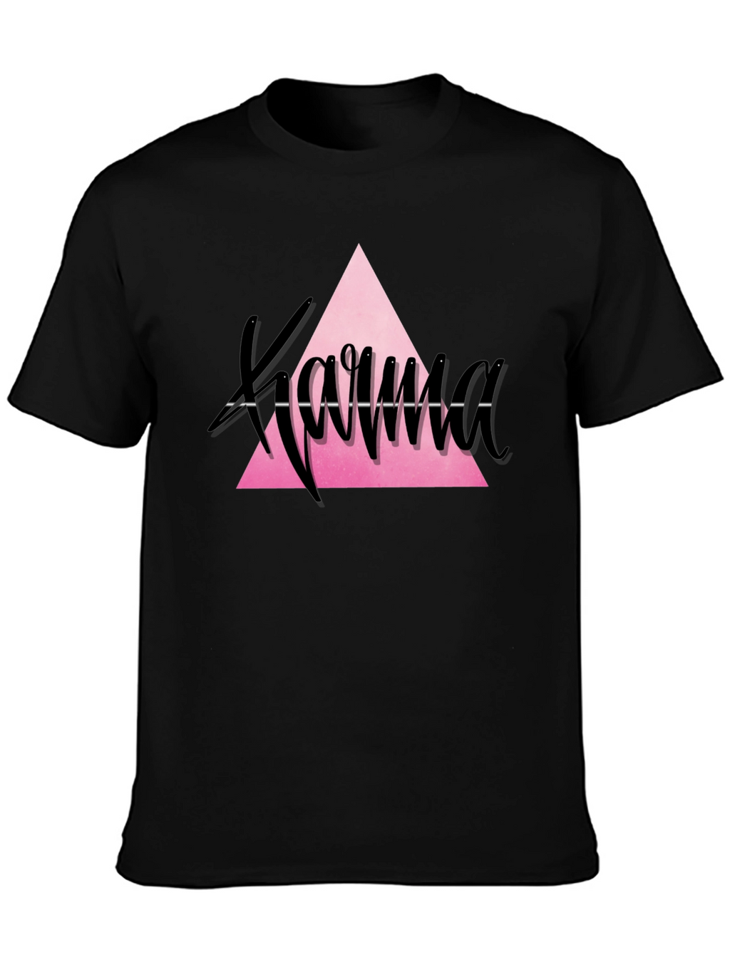 Karma Triangle Graphic Tee - Trendy Black T-Shirt