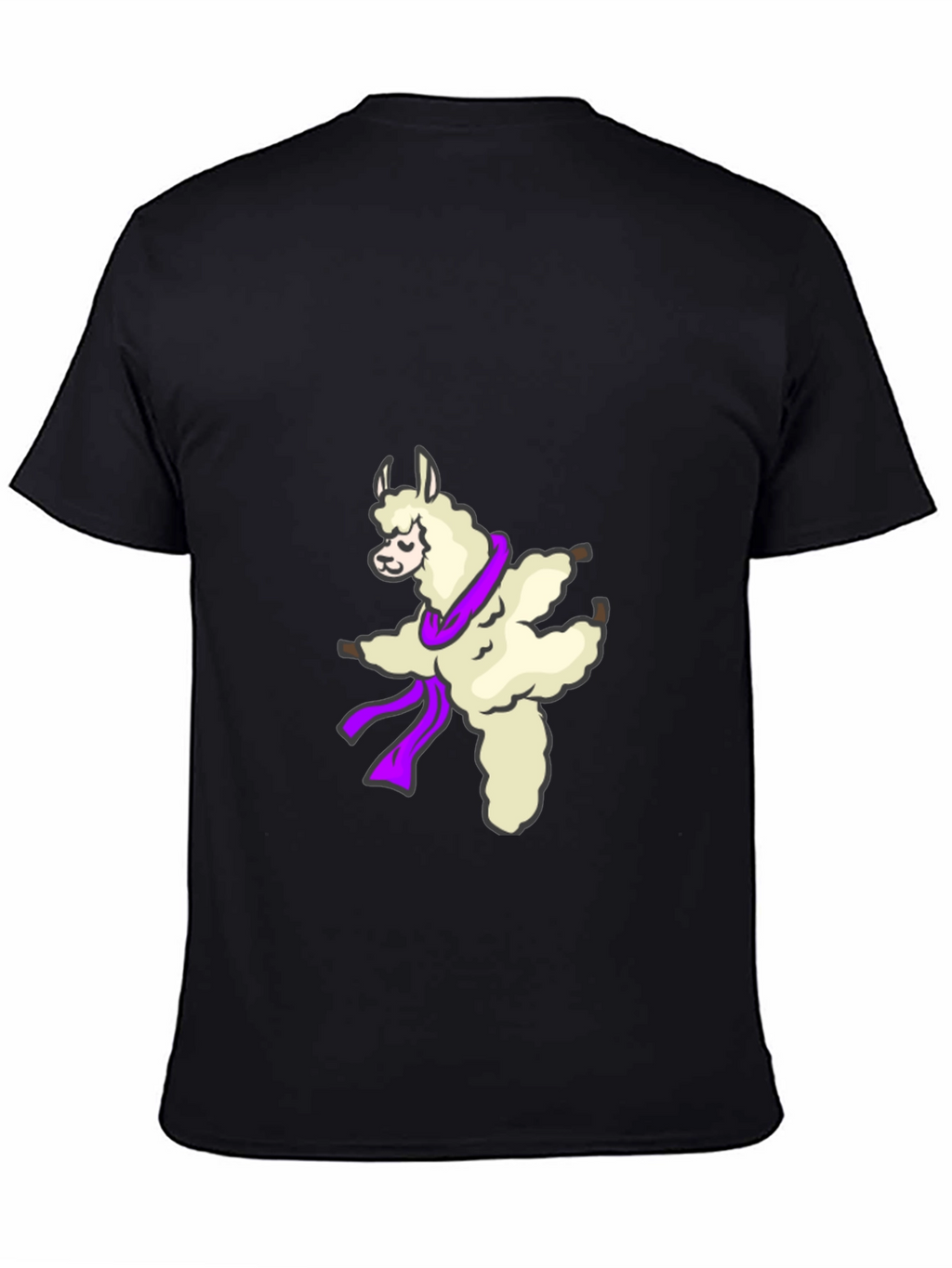 Dancing Llama Graphic Tee - Soft Black T-Shirt
