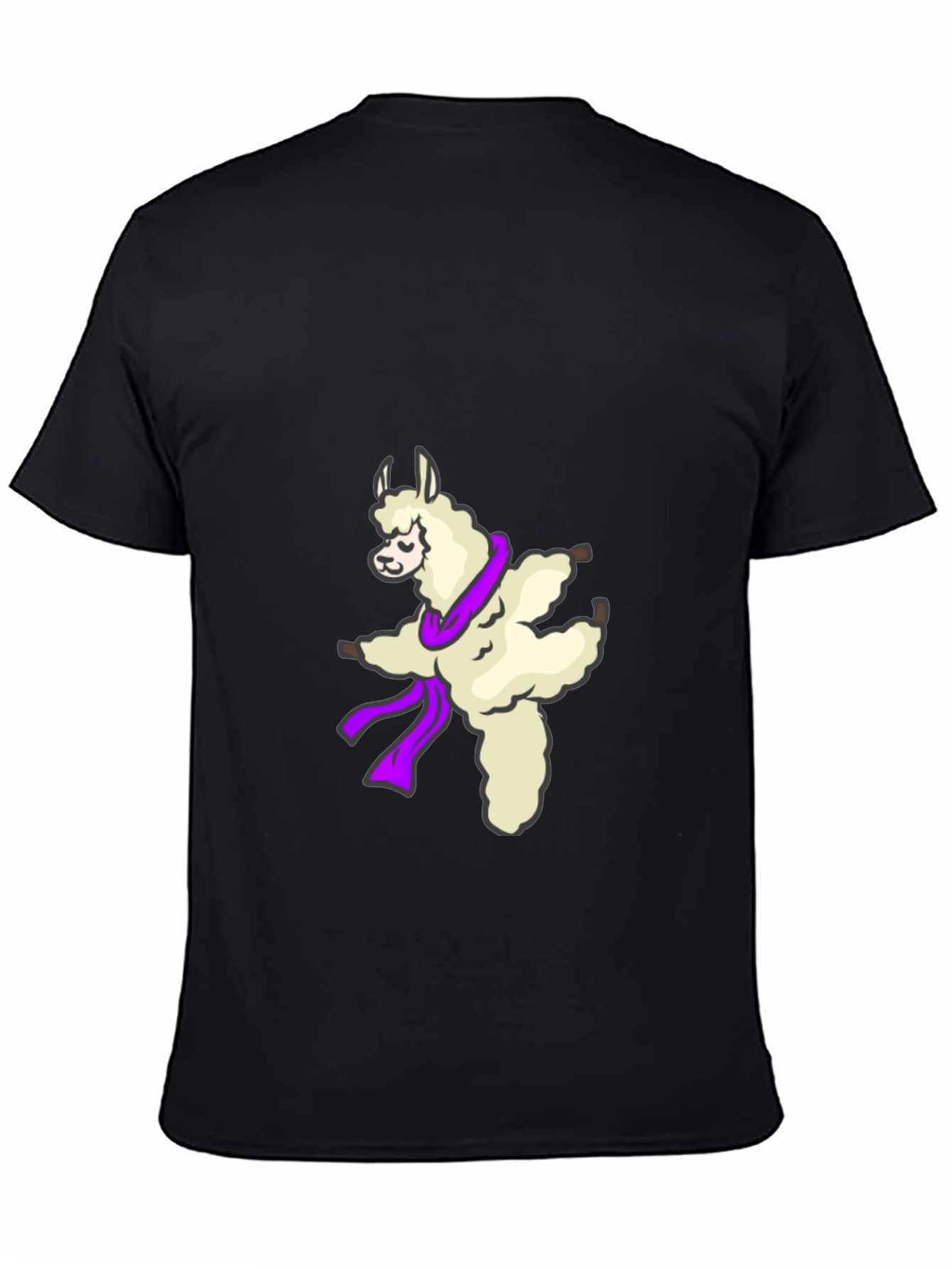 Dancing Llama Graphic Tee - Soft Black T-Shirt