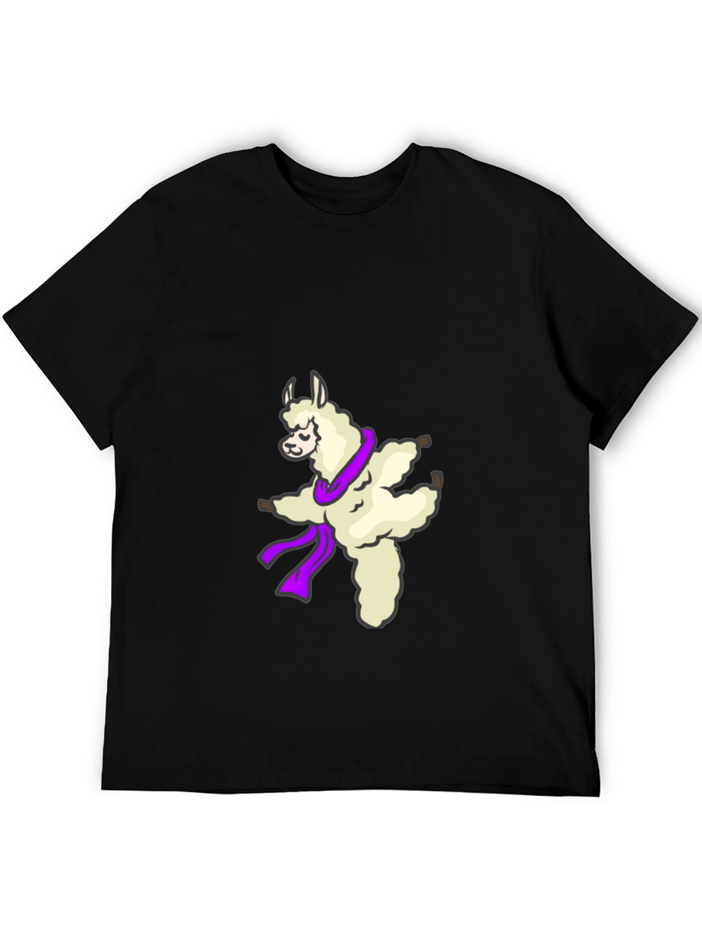 Dancing Llama Graphic Tee - Soft Black T-Shirt