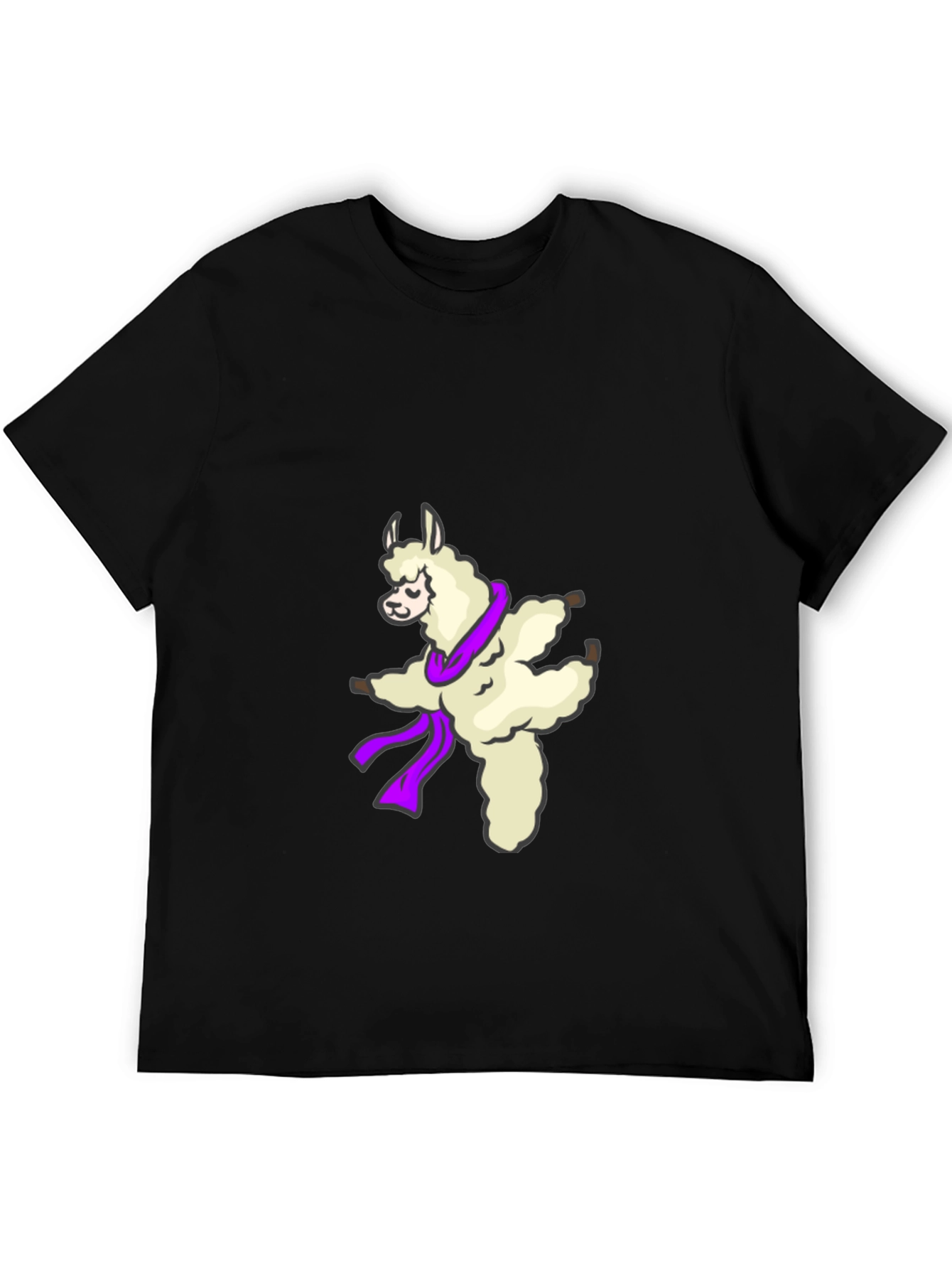 Dancing Llama Graphic Tee - Soft Black T-Shirt