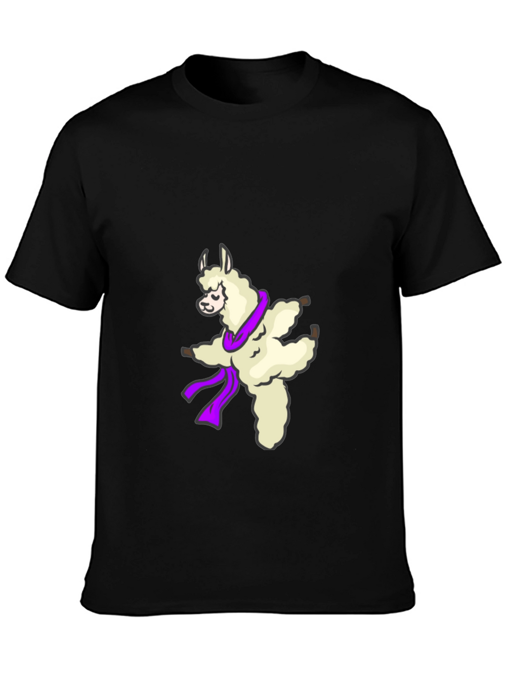 Dancing Llama Graphic Tee - Soft Black T-Shirt