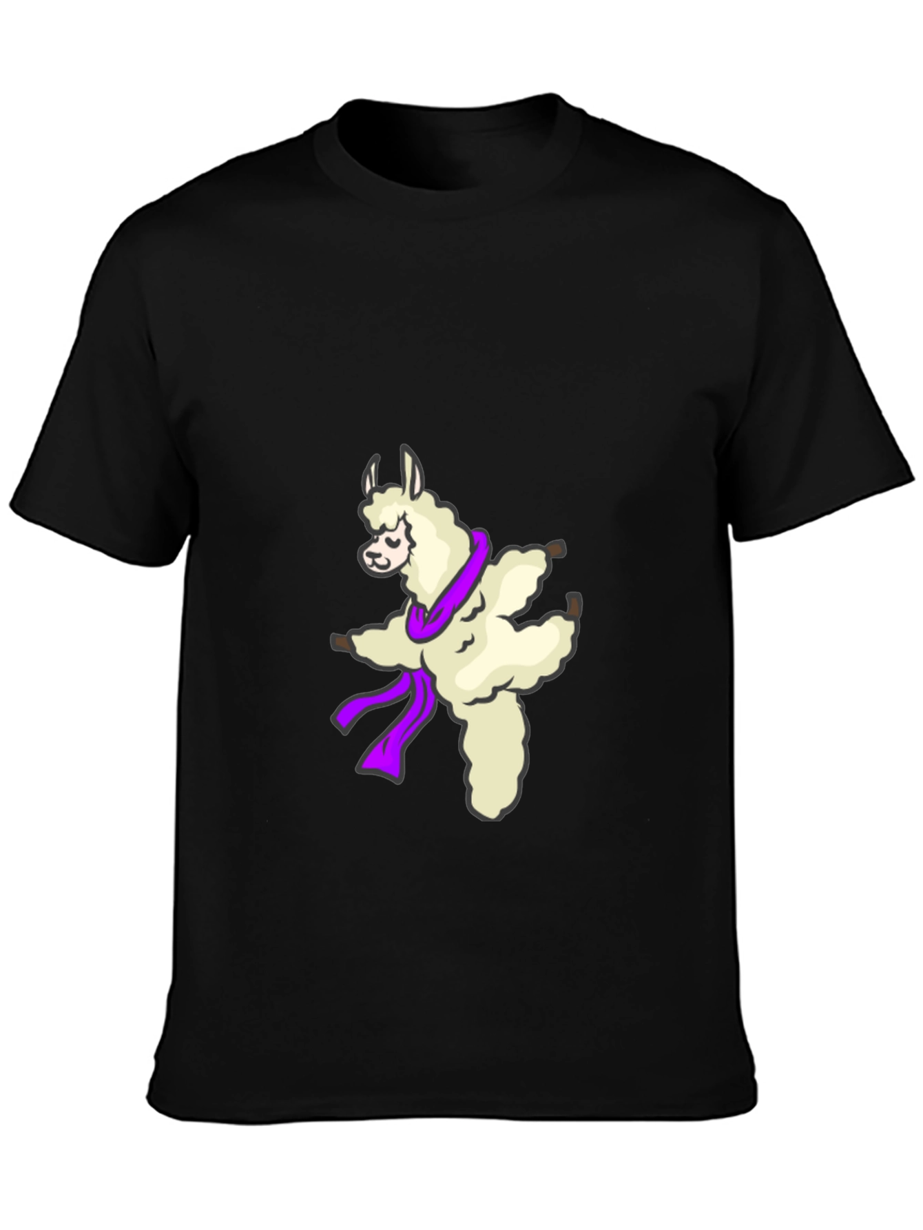 Dancing Llama Graphic Tee - Soft Black T-Shirt