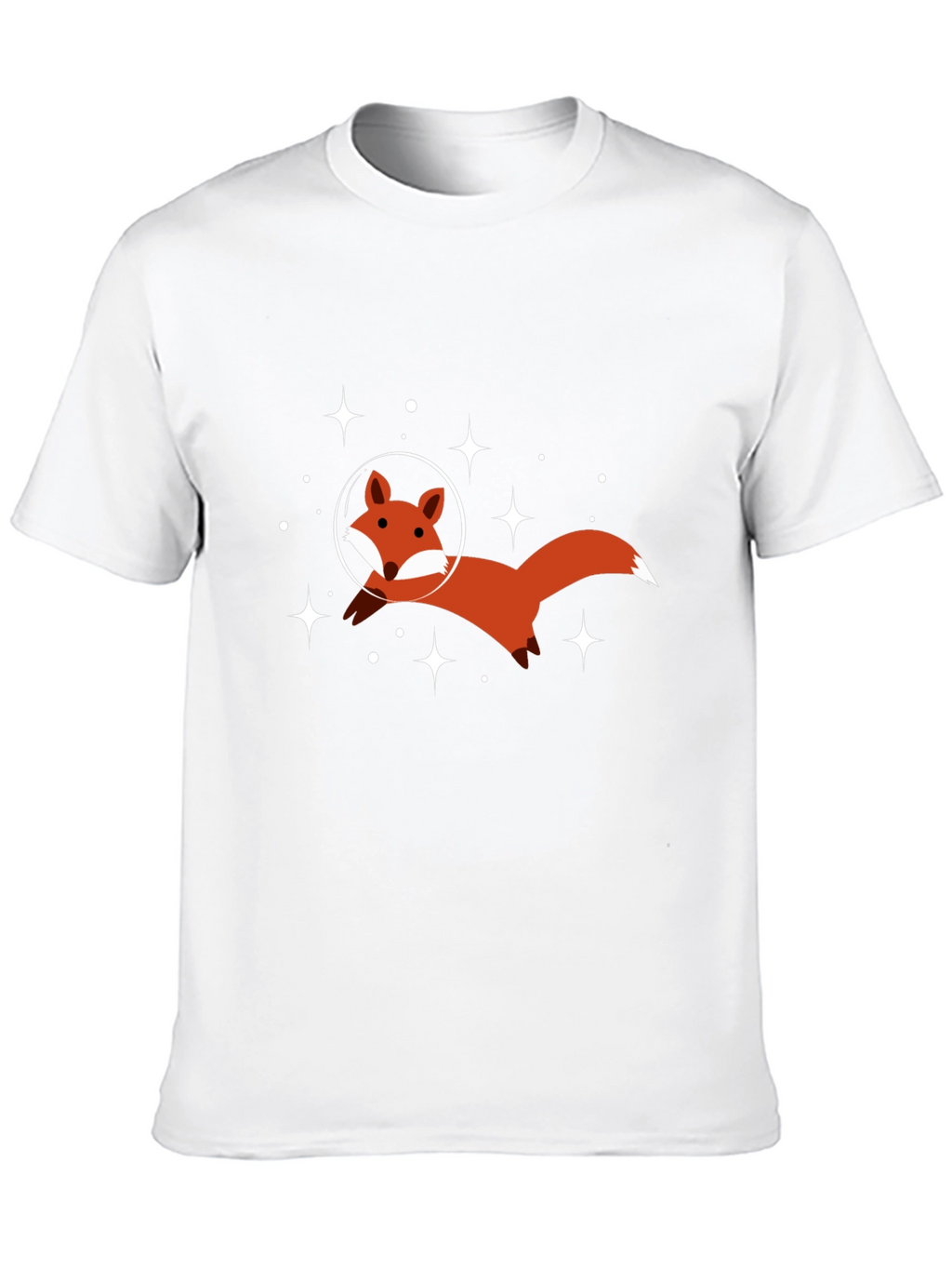 Space Fox Graphic Tee - Black Cotton T-Shirt