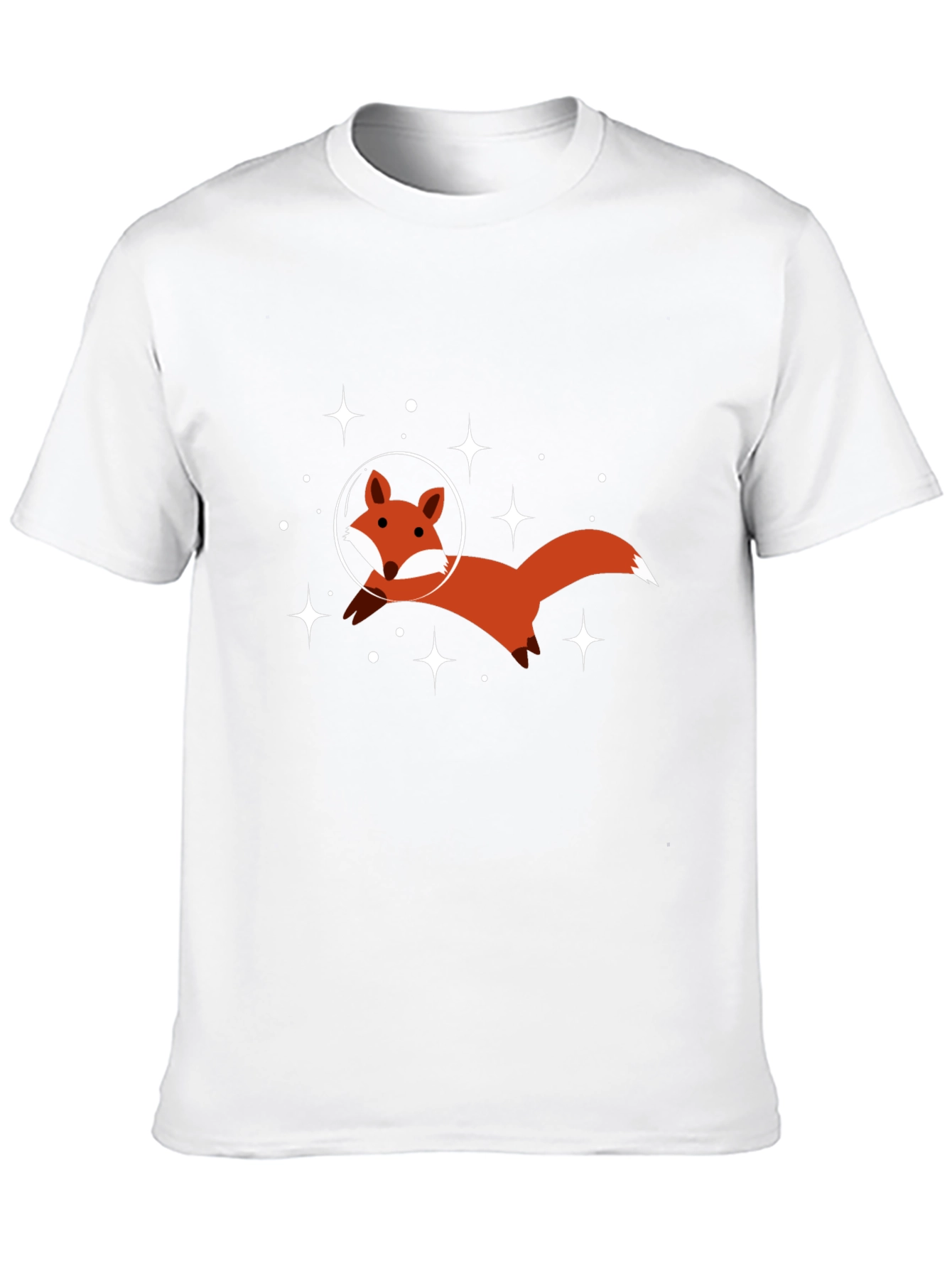 Space Fox Graphic Tee - Black Cotton T-Shirt