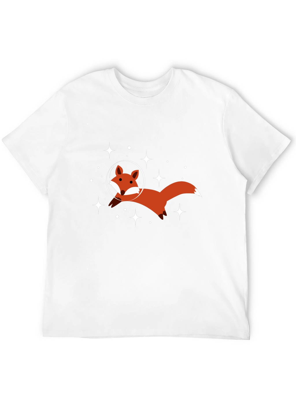 Space Fox Graphic Tee - Black Cotton T-Shirt