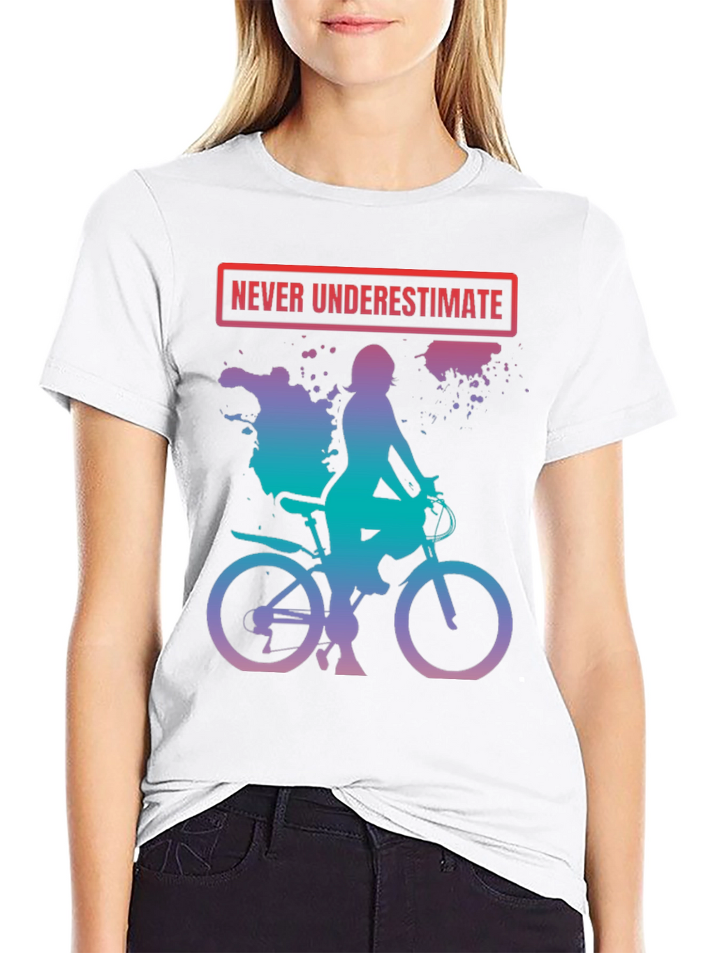 Never Underestimate Biker Woman T-Shirt