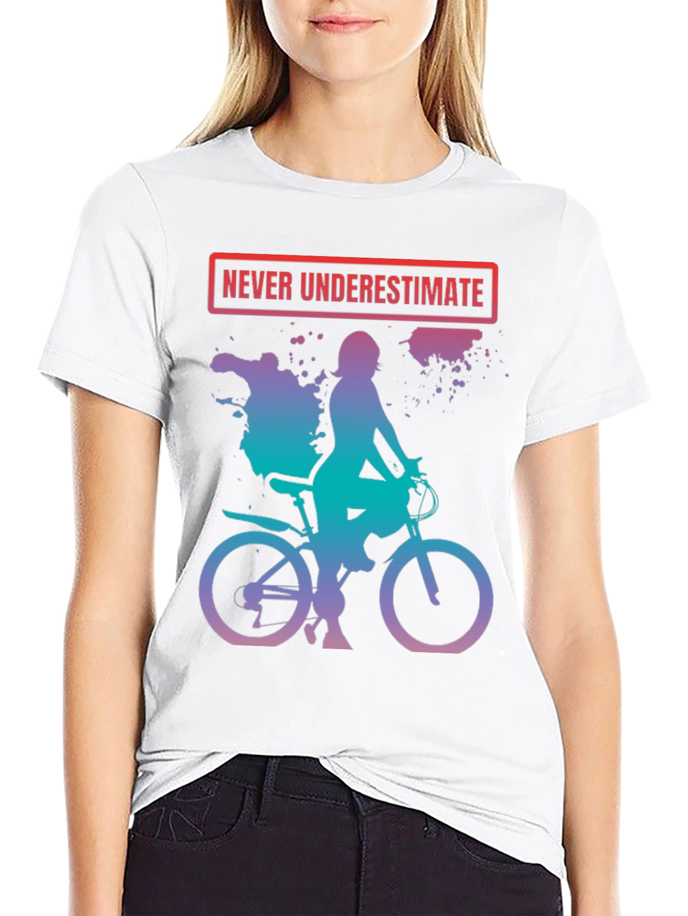 Never Underestimate Biker Woman T-Shirt