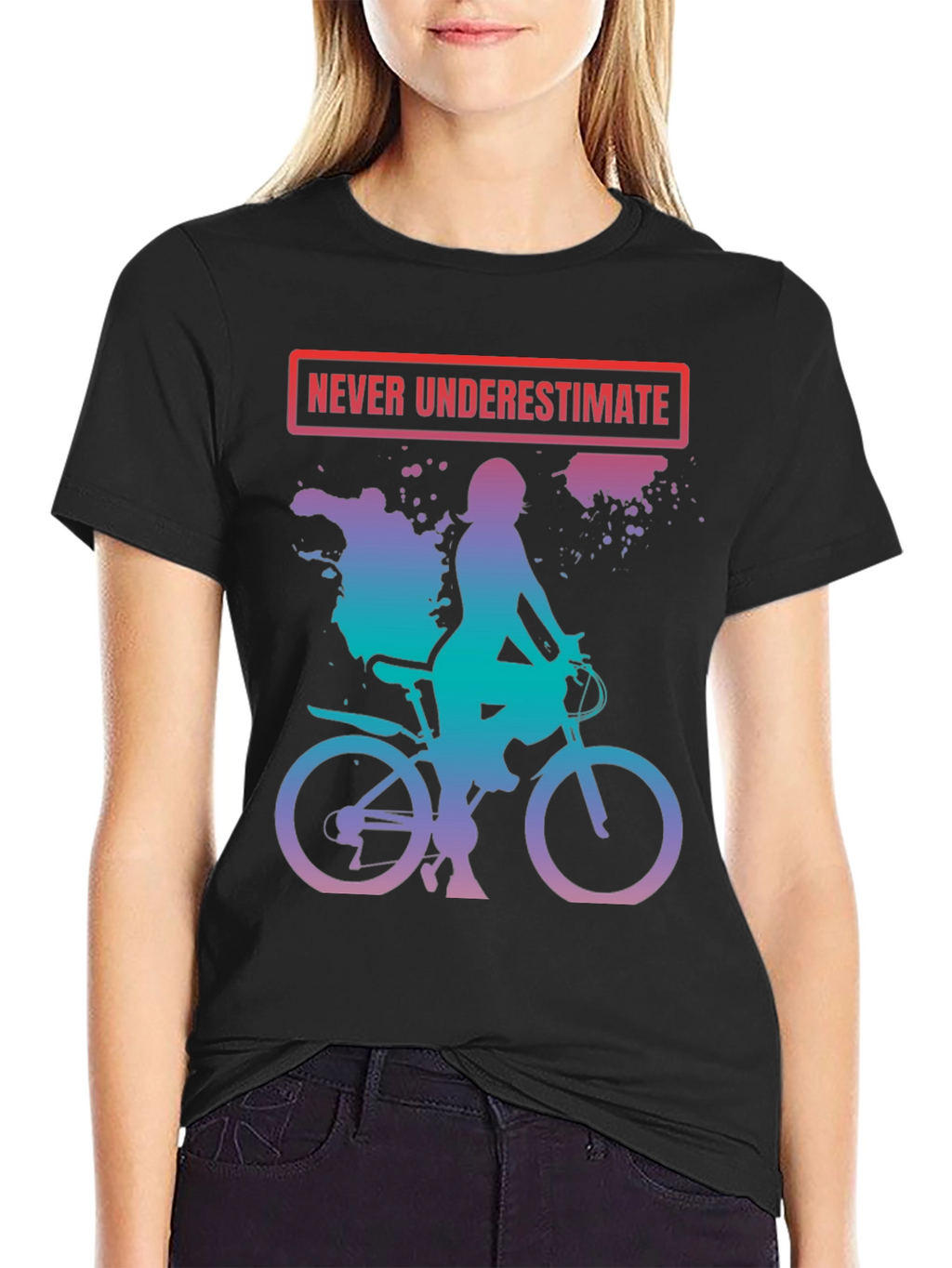 Never Underestimate Biker Woman T-Shirt