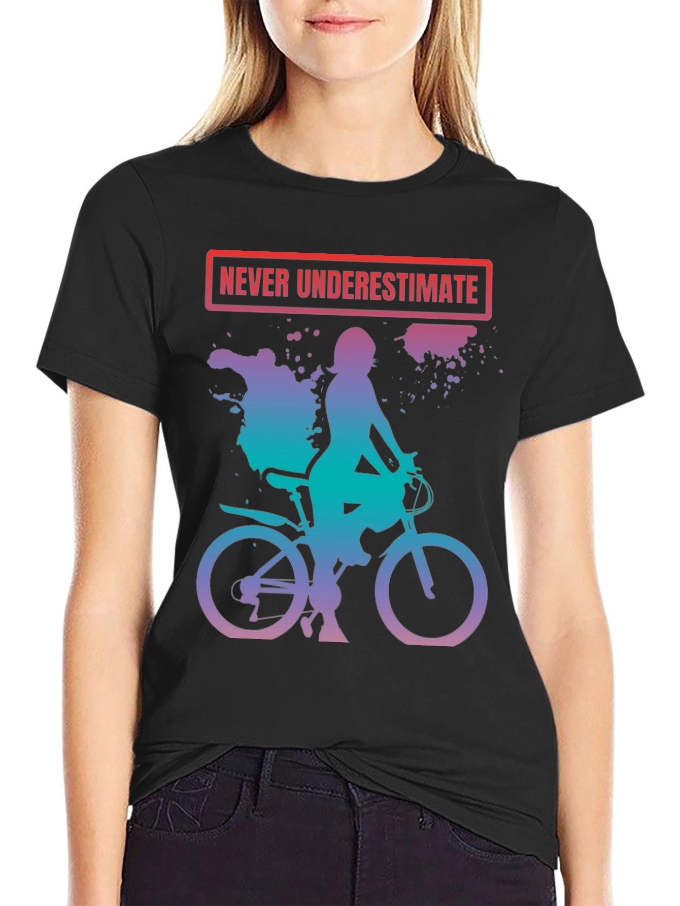 Never Underestimate Biker Woman T-Shirt