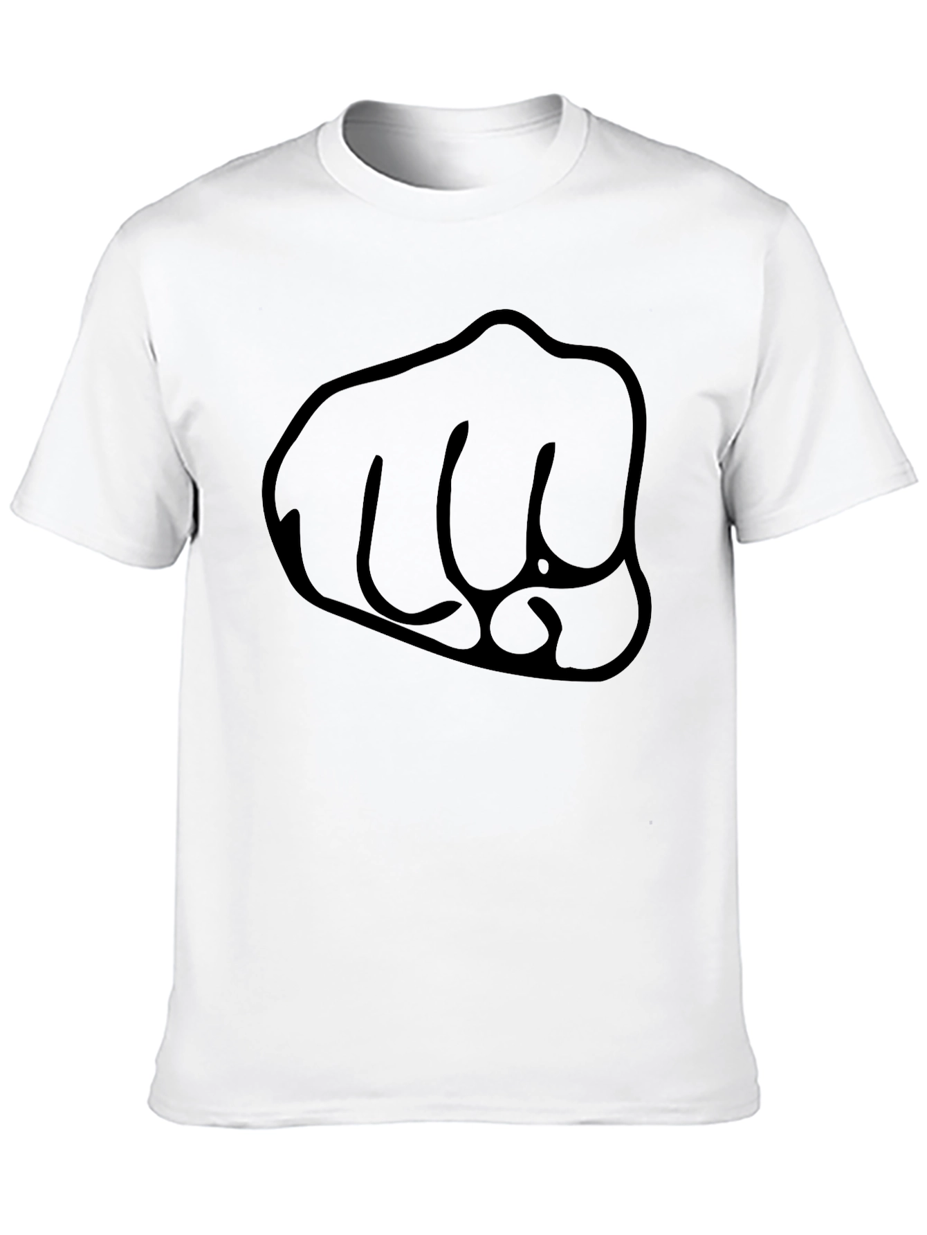 Black Fist Graphic Tee - Casual Crew Neck T-Shirt