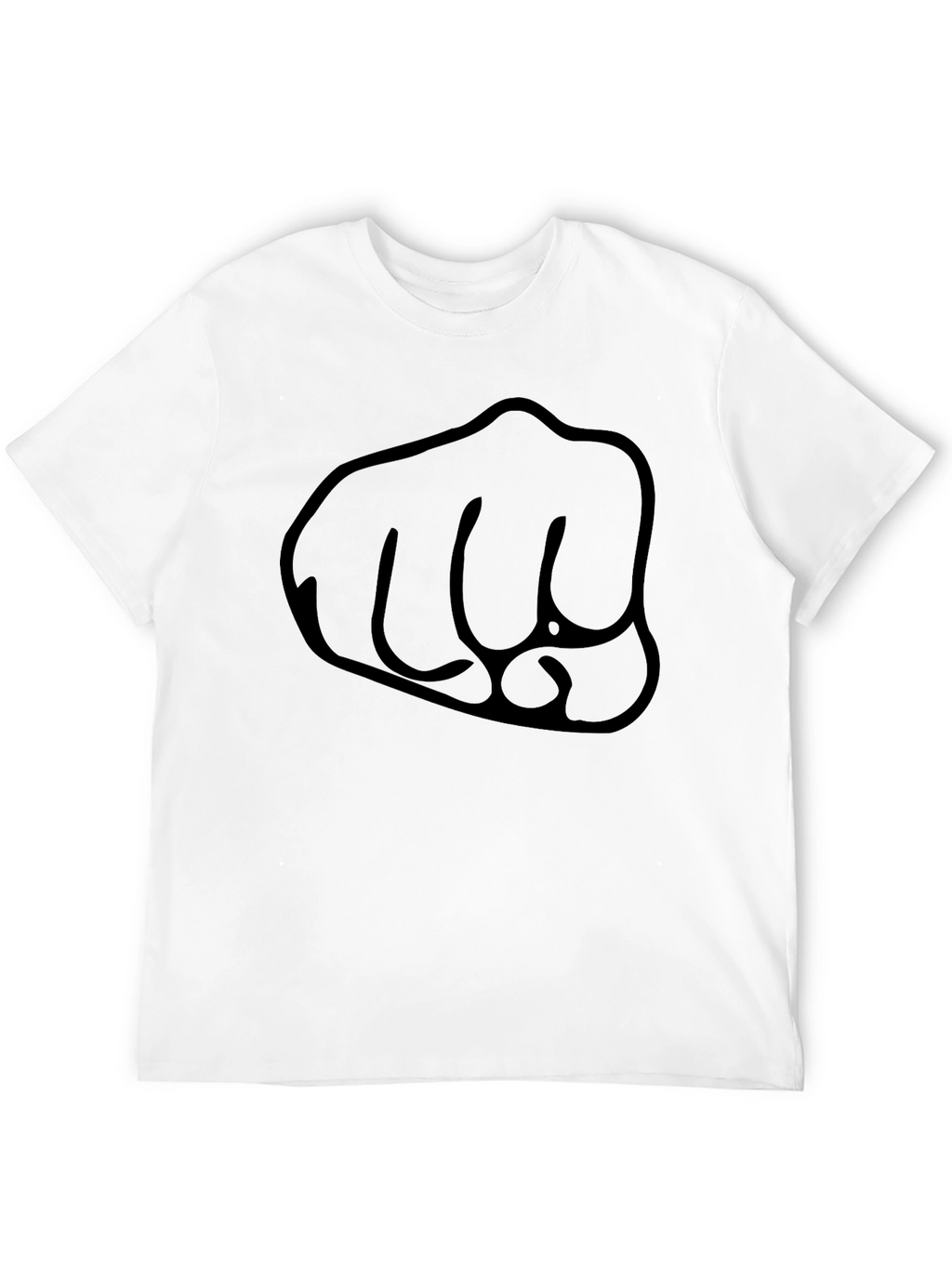 Black Fist Graphic Tee - Casual Crew Neck T-Shirt