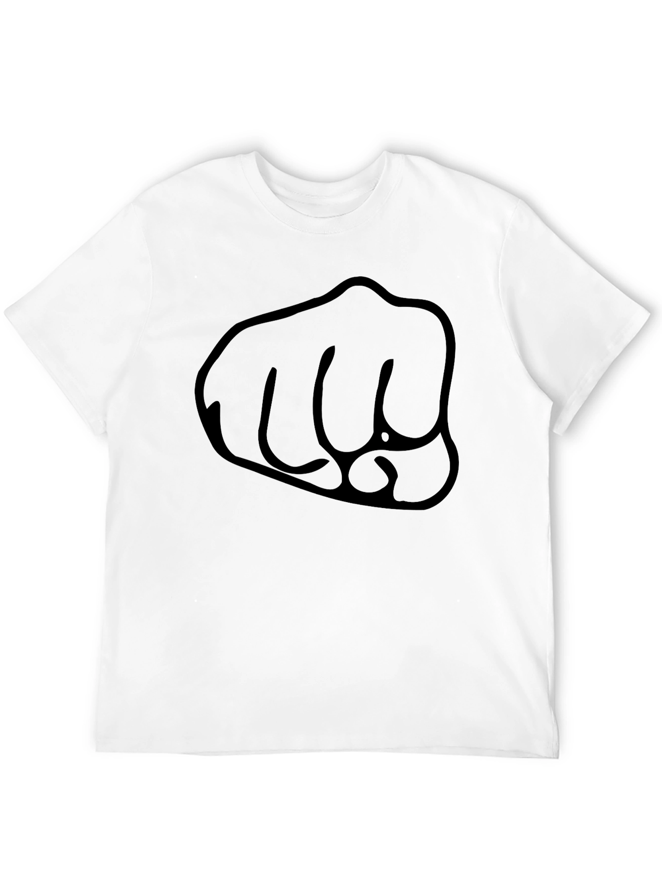 Black Fist Graphic Tee - Casual Crew Neck T-Shirt