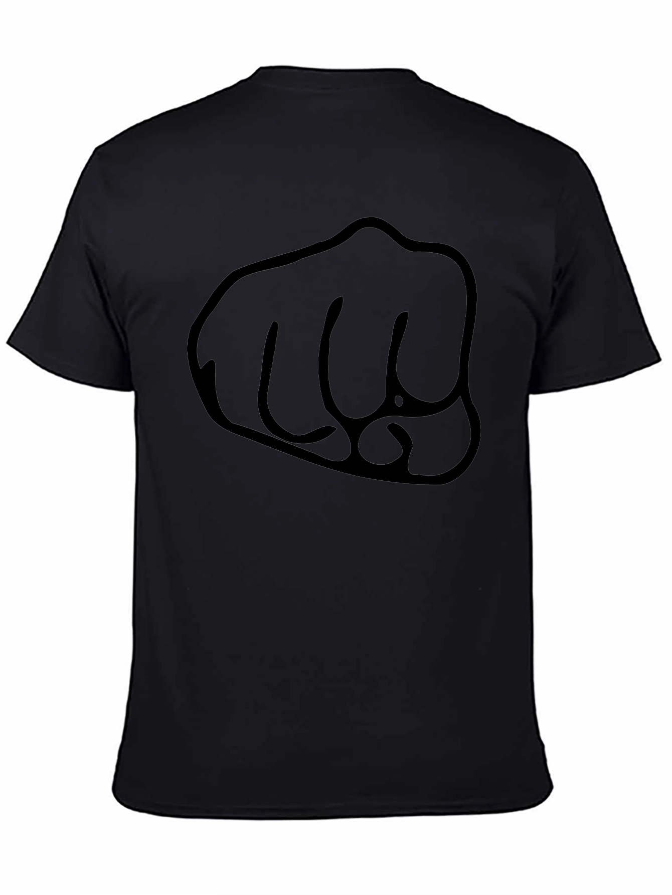 Black Fist Graphic Tee - Casual Crew Neck T-Shirt