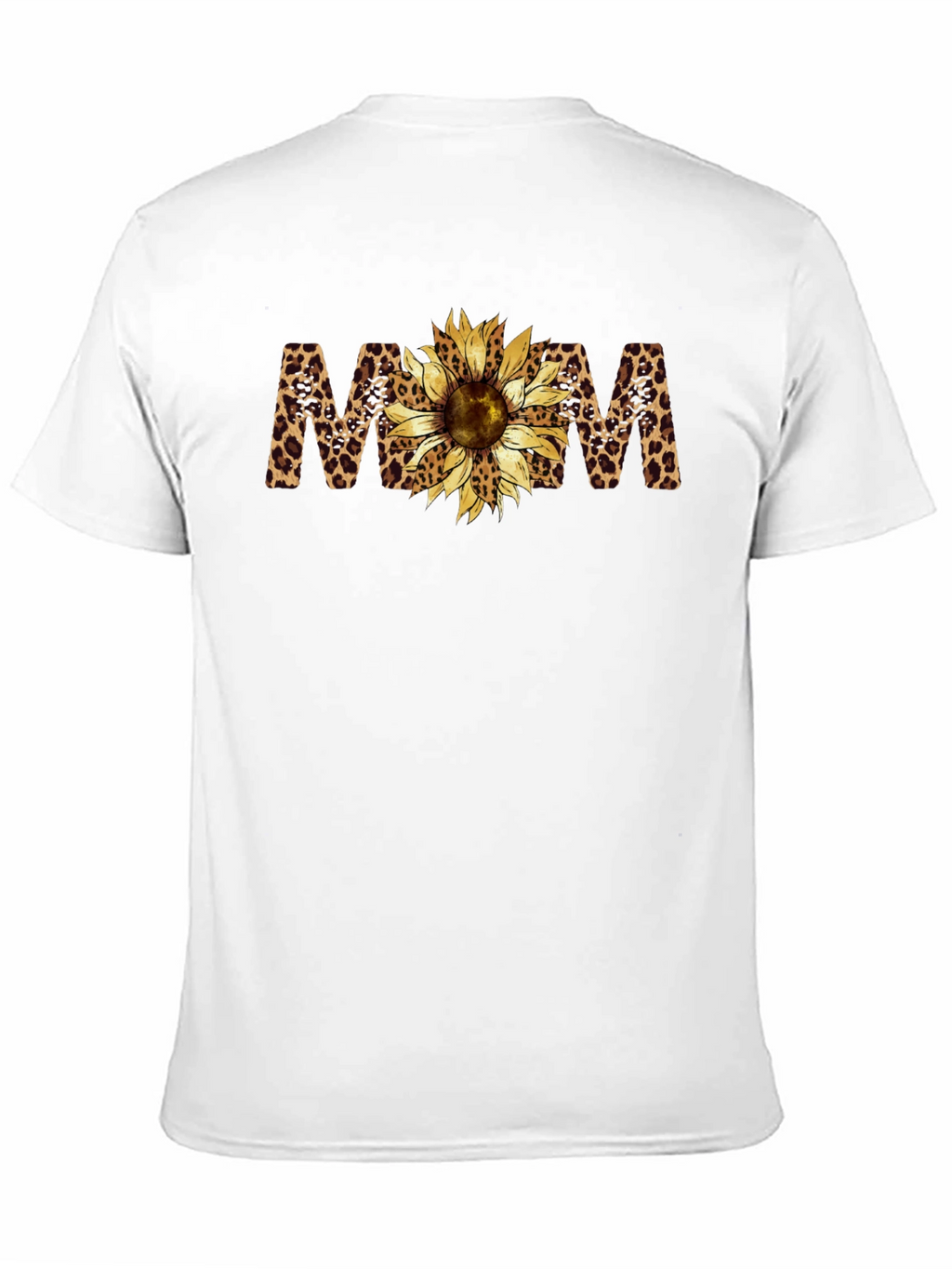 Leopard Print Sunflower MOM Black T-Shirt