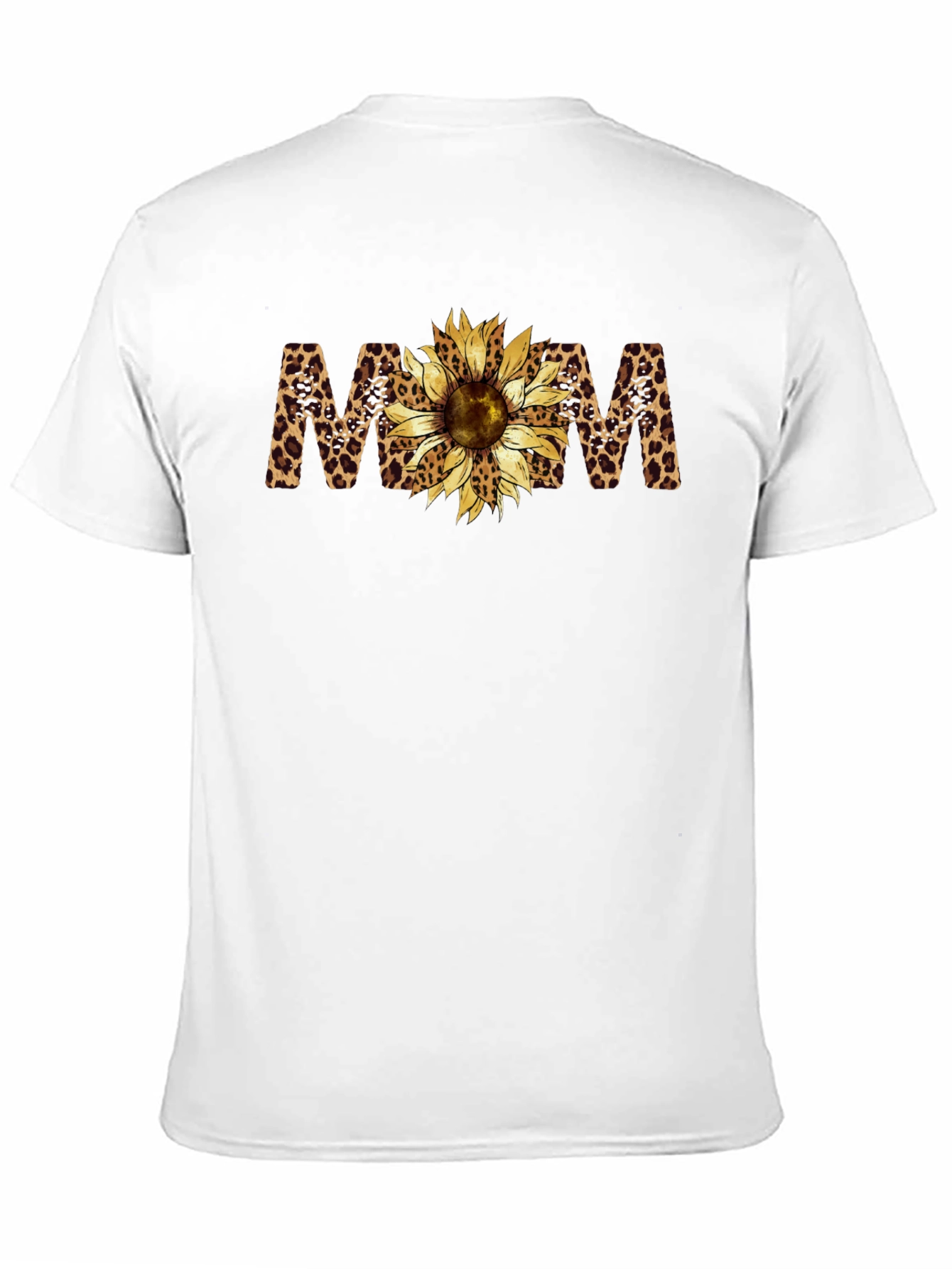 Leopard Print Sunflower MOM Black T-Shirt
