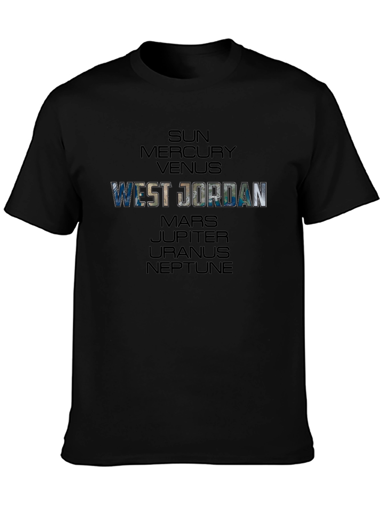 West Jordan Planet T-Shirt - Unique Space Design