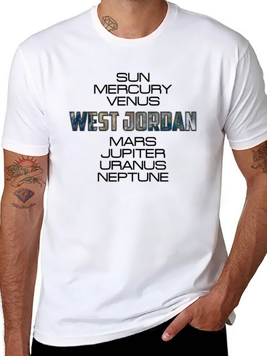 West Jordan Planet T-Shirt - Unique Space Design