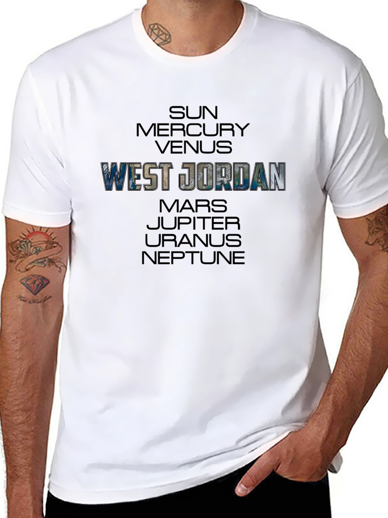 West Jordan Planet T-Shirt - Unique Space Design