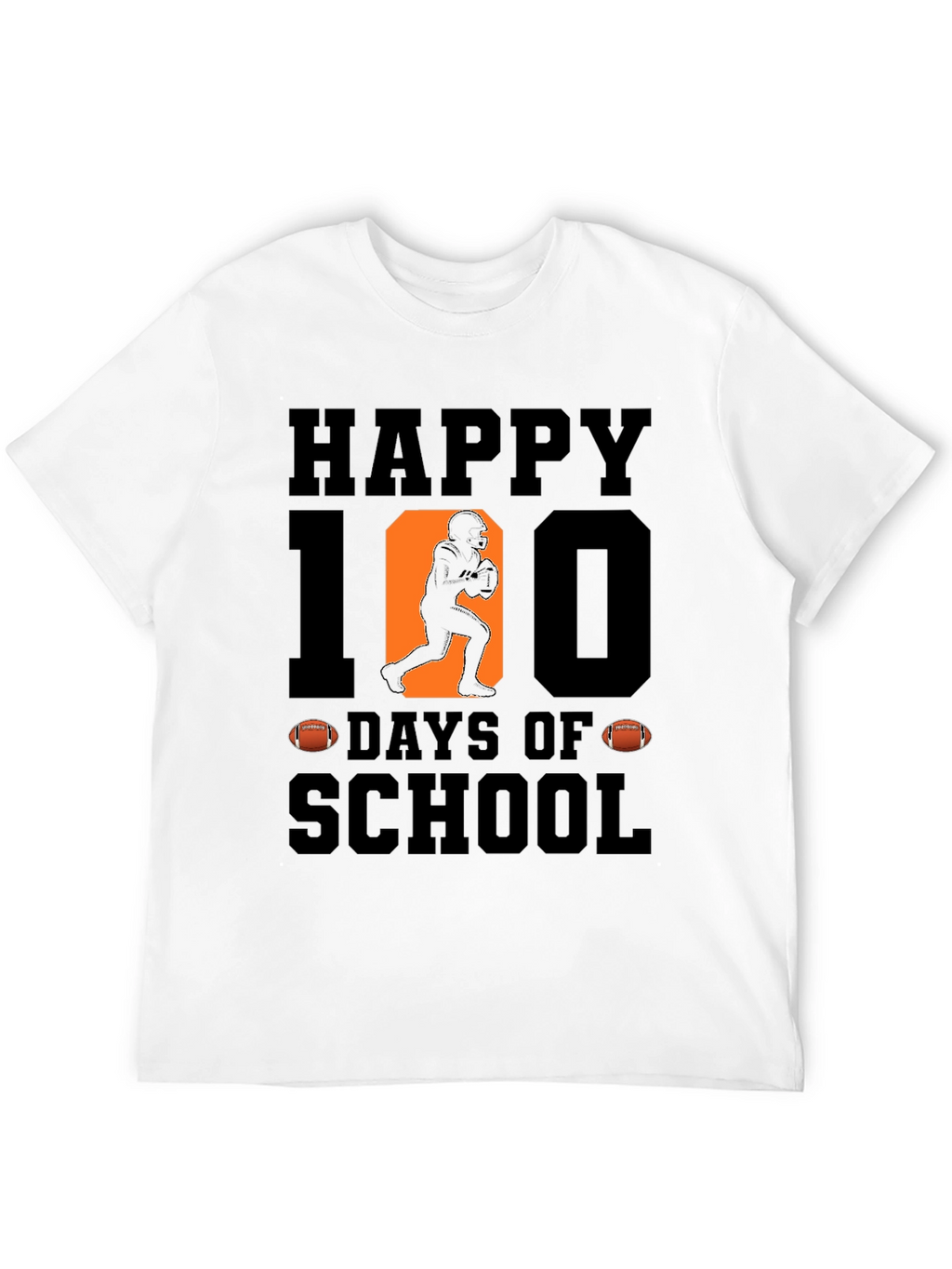 Happy 100 Days of School Football T-Shirt