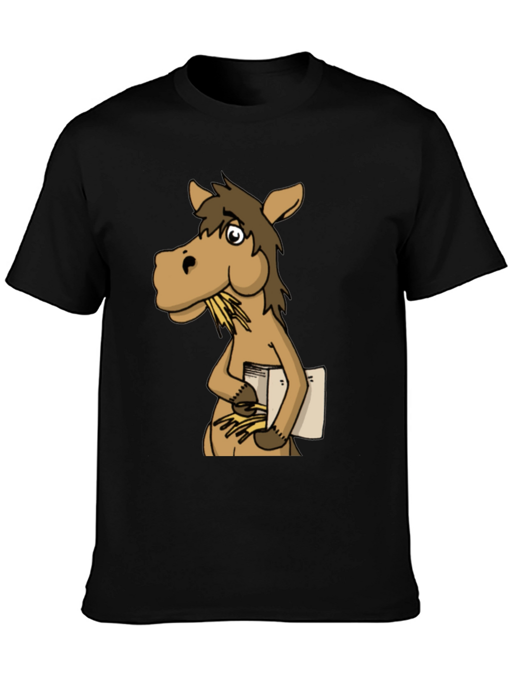 Funny Horse Reading Book Graphic T-Shirt
