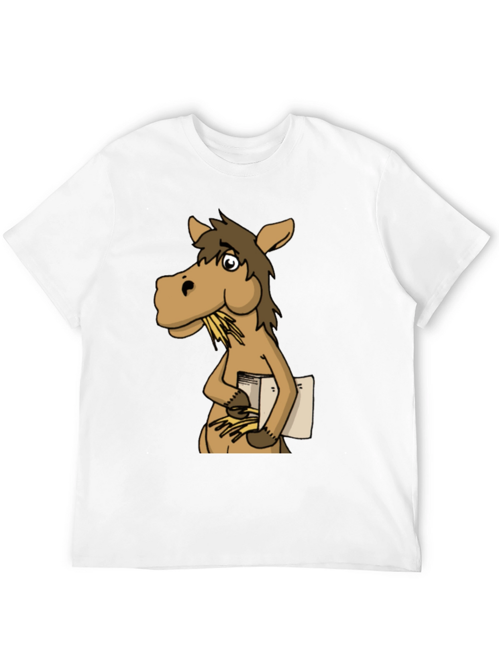Funny Horse Reading Book Graphic T-Shirt