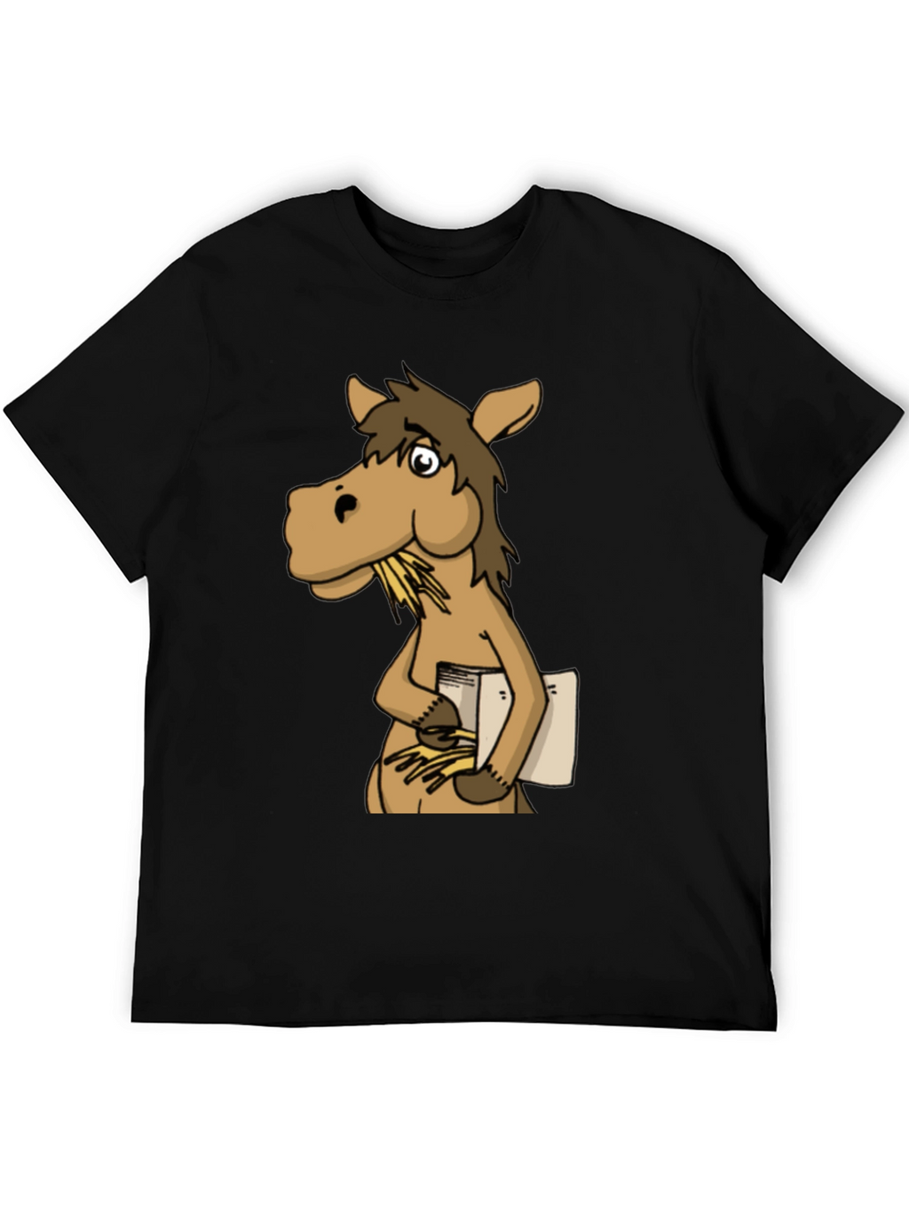 Funny Horse Reading Book Graphic T-Shirt