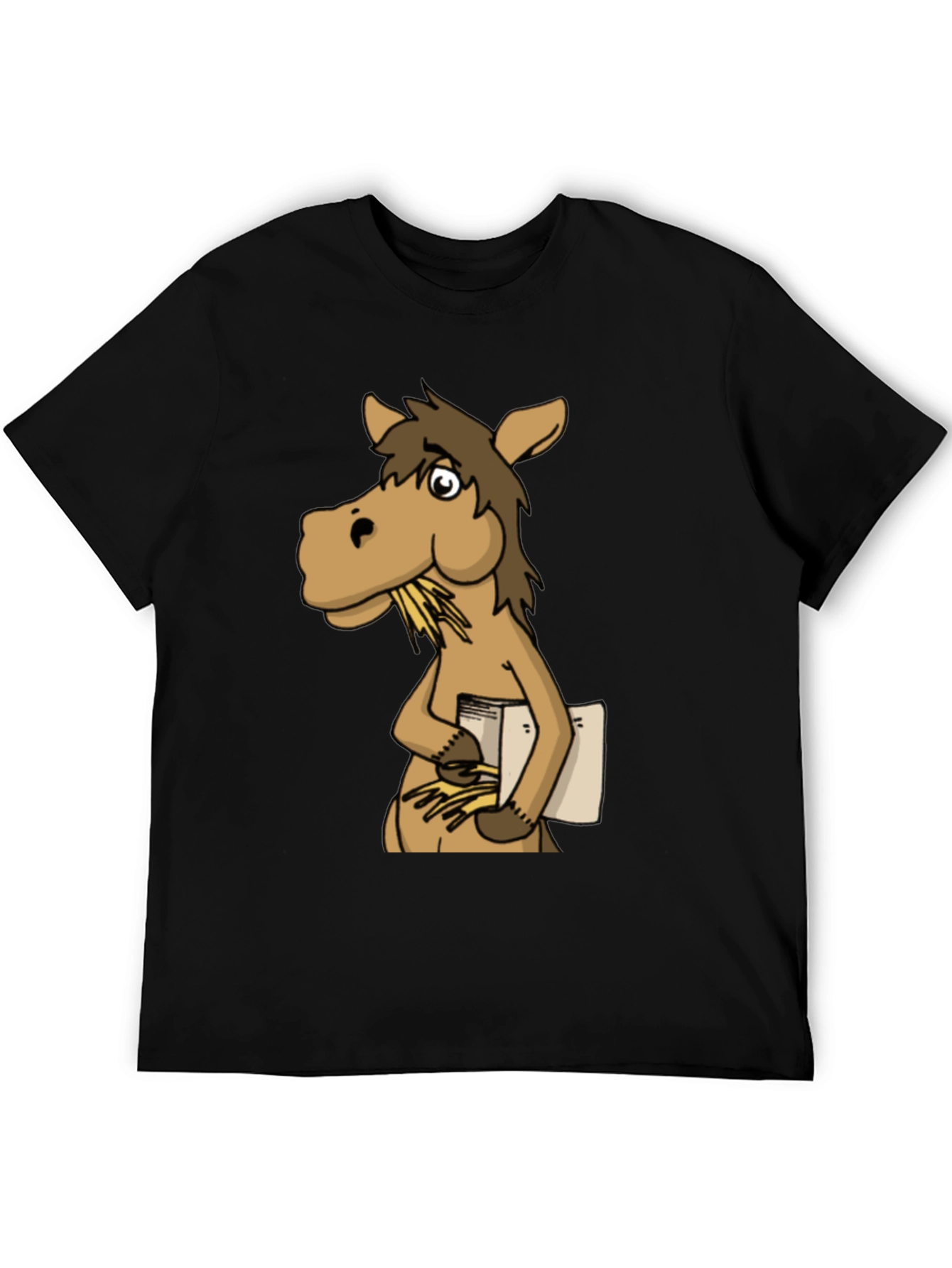 Funny Horse Reading Book Graphic T-Shirt