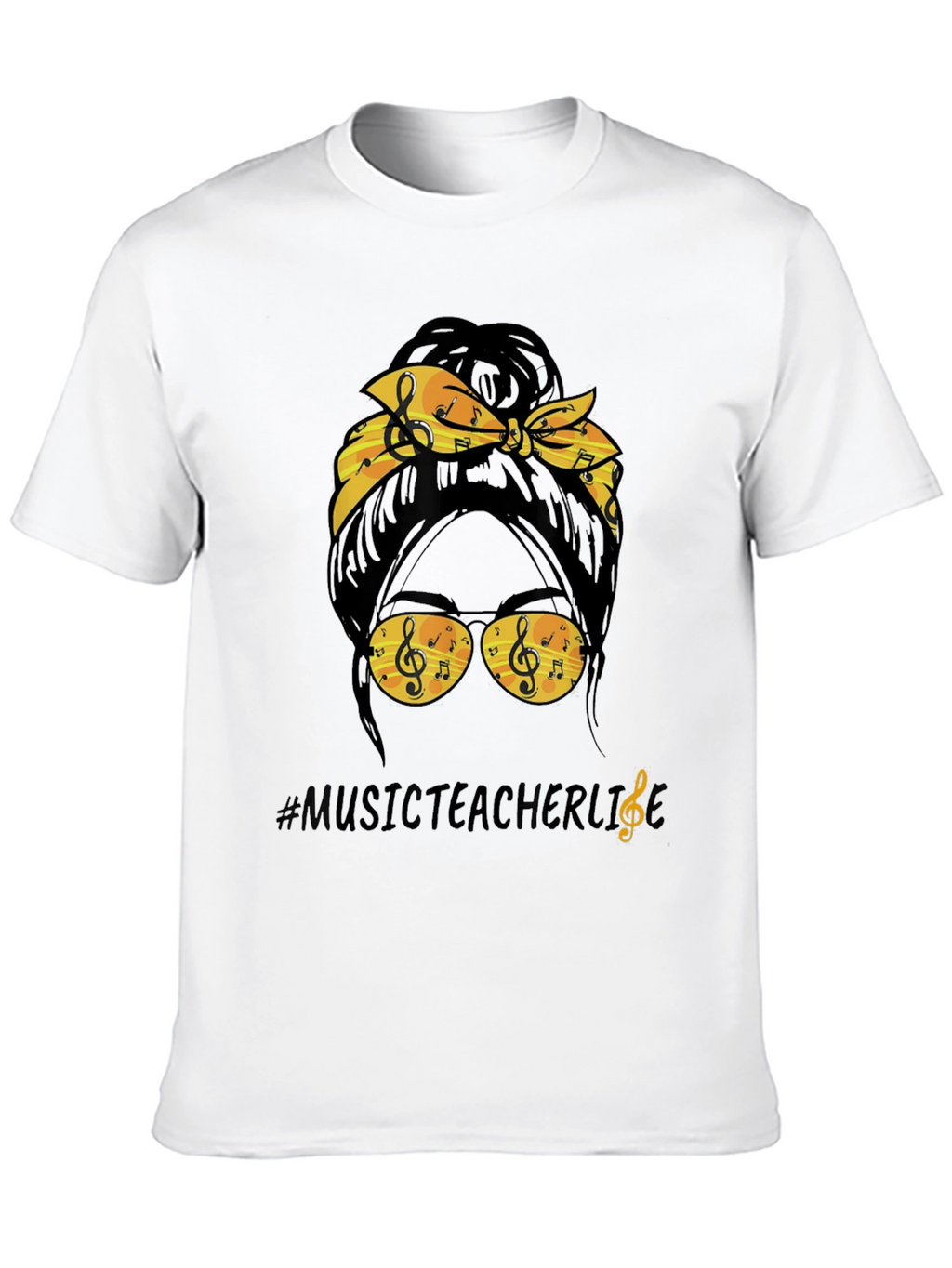 Music Teacher Life Messy Bun T-Shirt