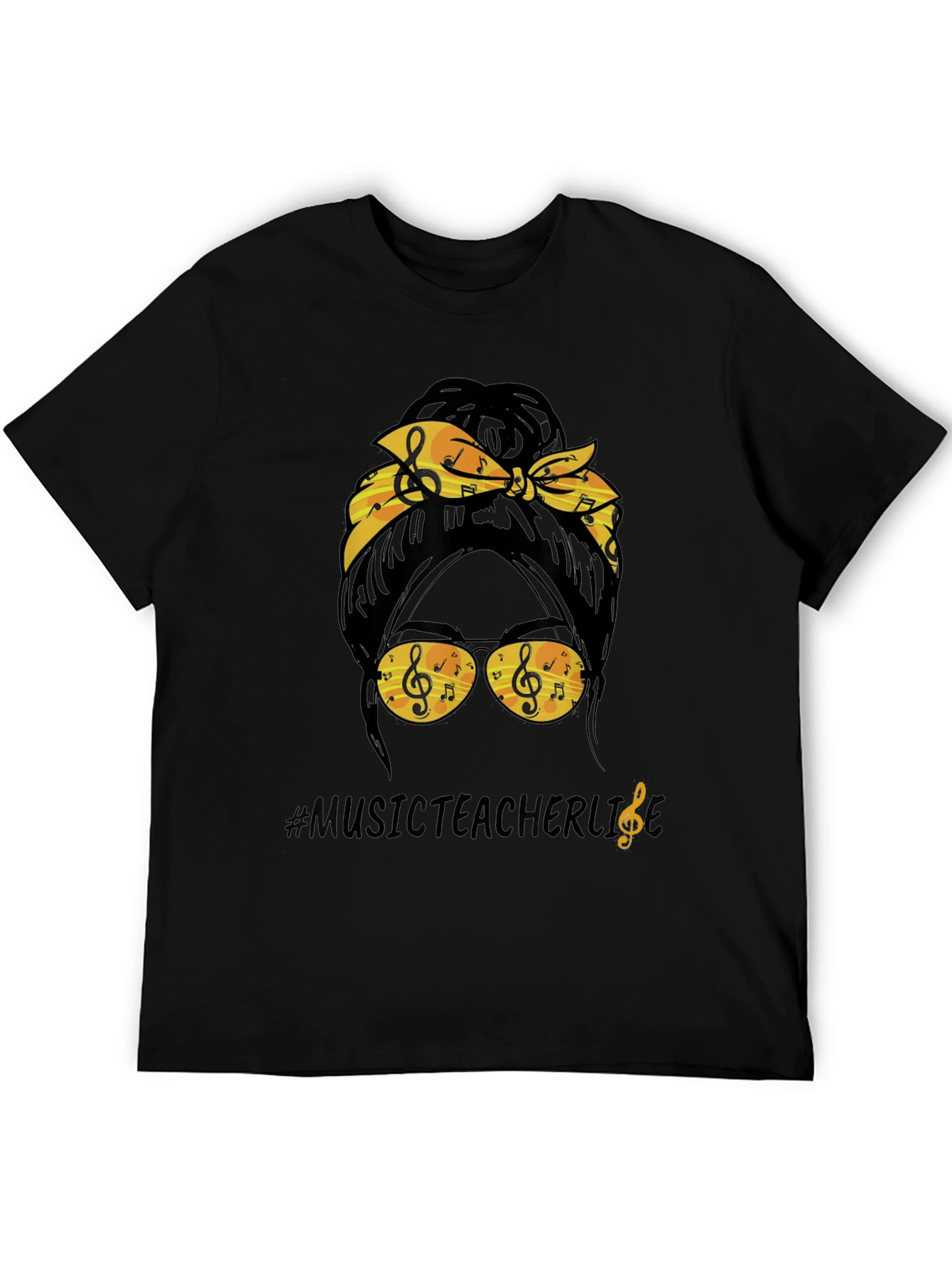 Music Teacher Life Messy Bun T-Shirt