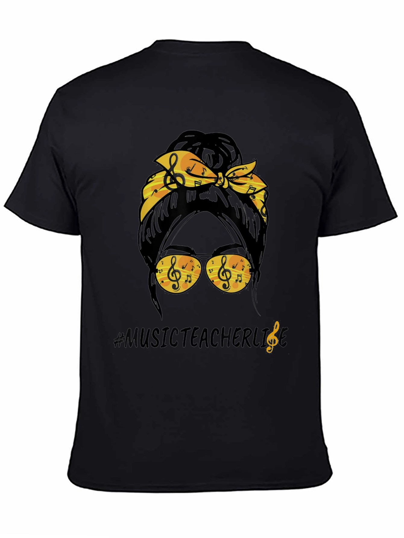 Music Teacher Life Messy Bun T-Shirt