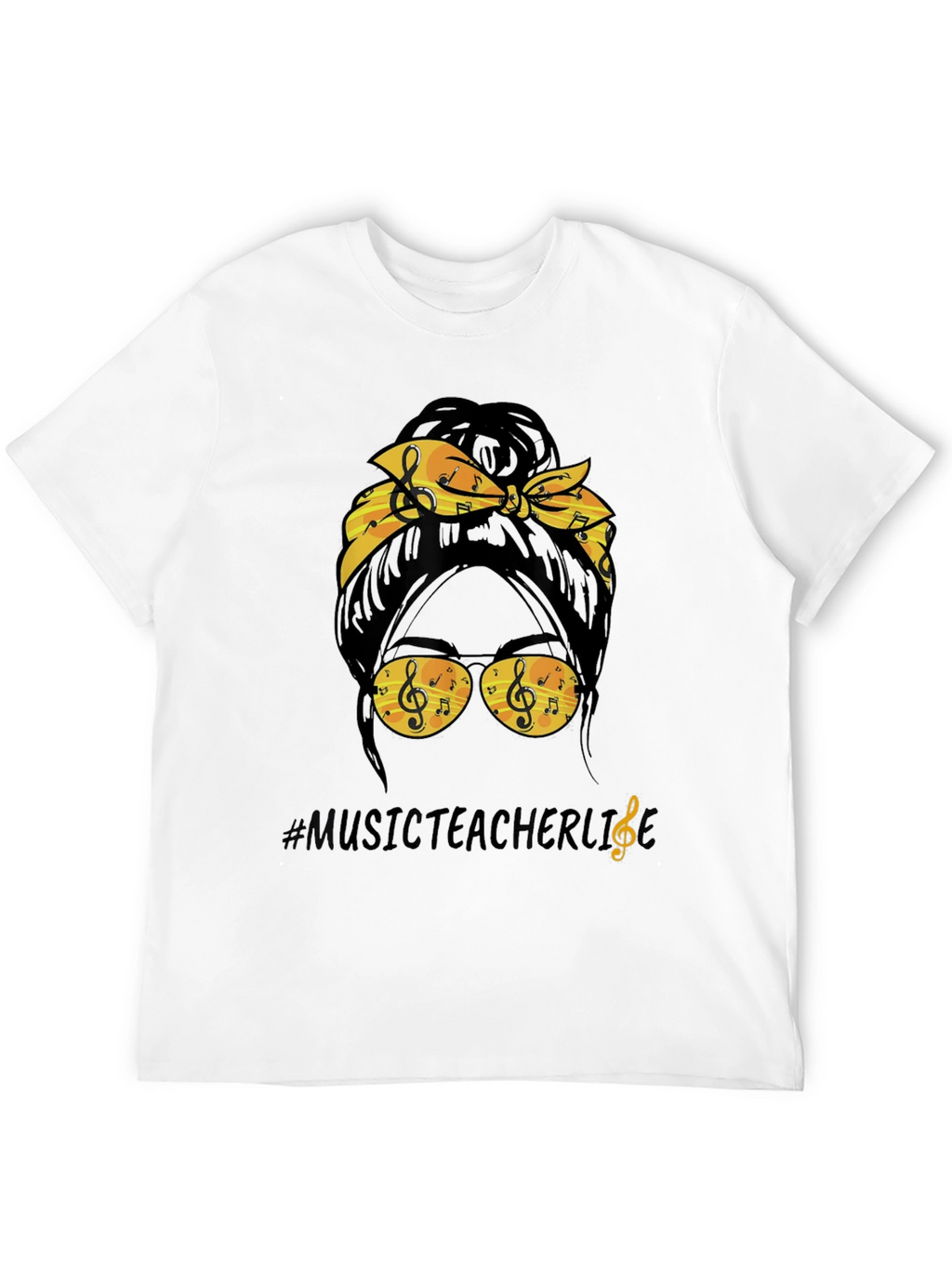 Music Teacher Life Messy Bun T-Shirt