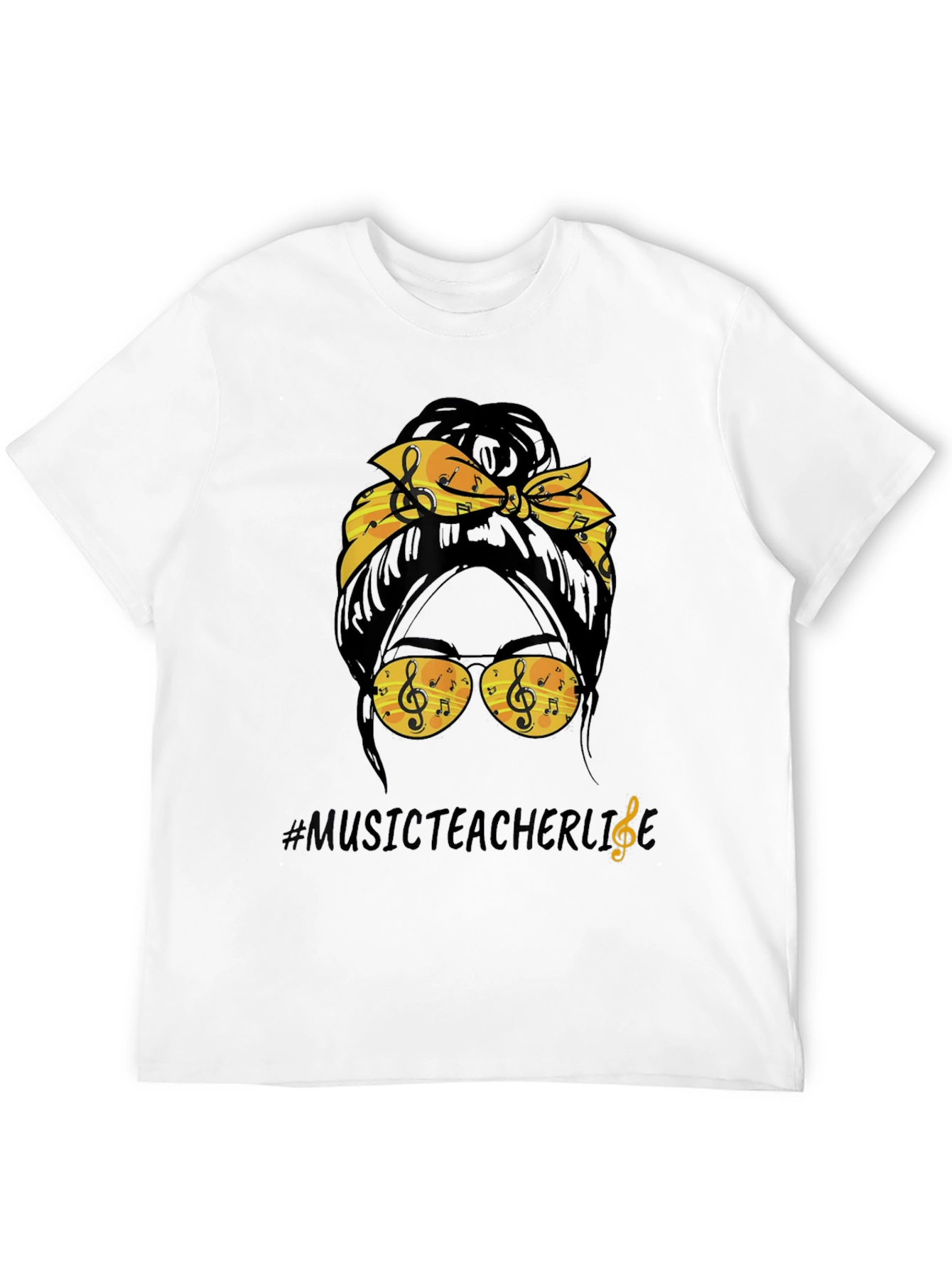 Music Teacher Life Messy Bun T-Shirt