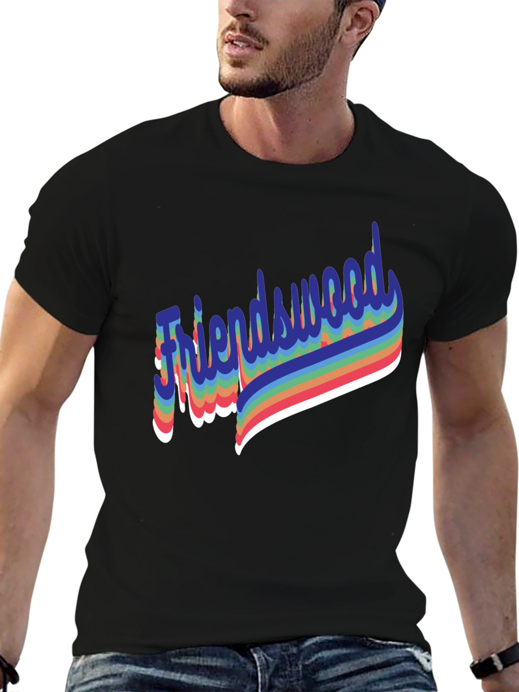 Friendswood Rainbow Retro T-Shirt