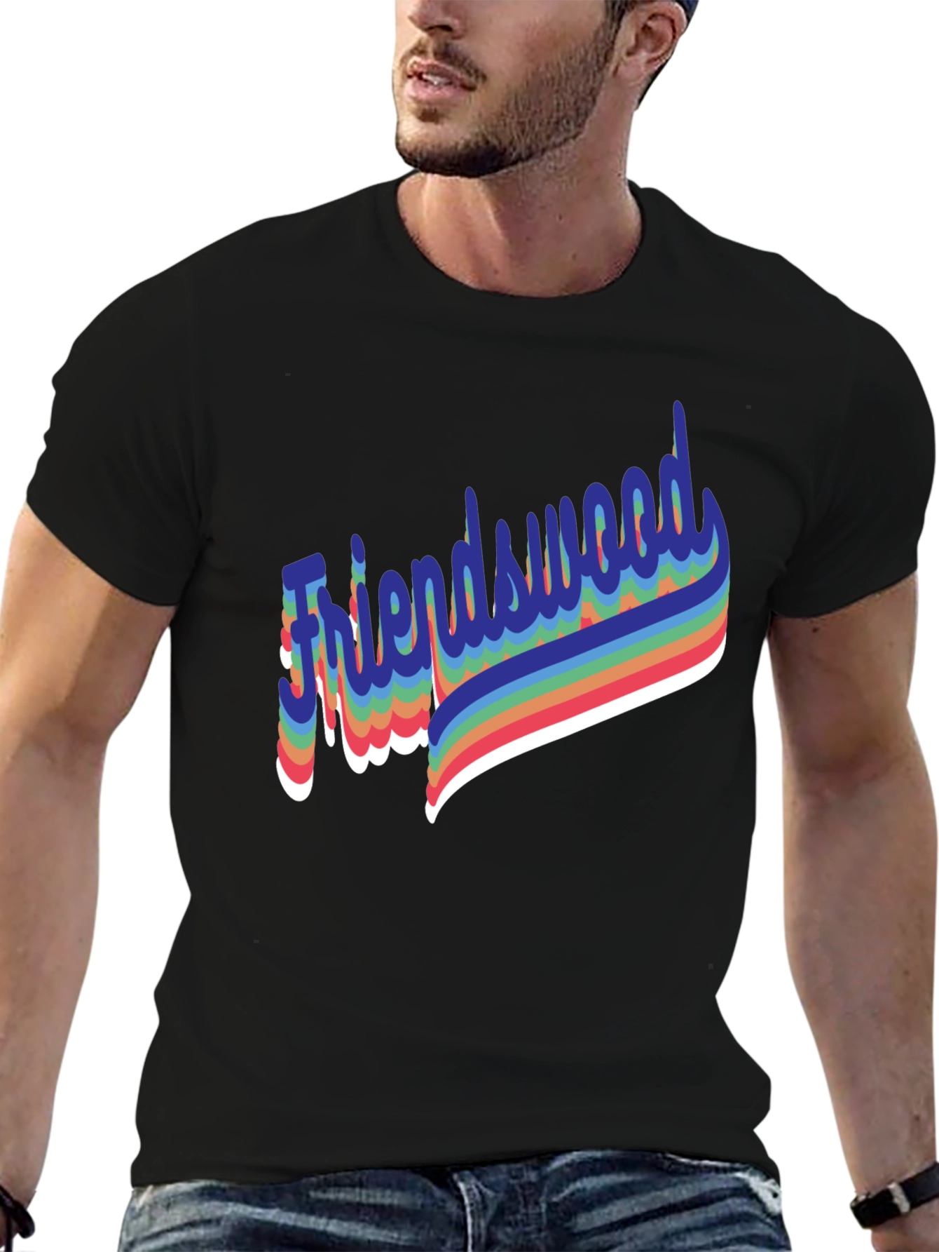 Friendswood Rainbow Retro T-Shirt
