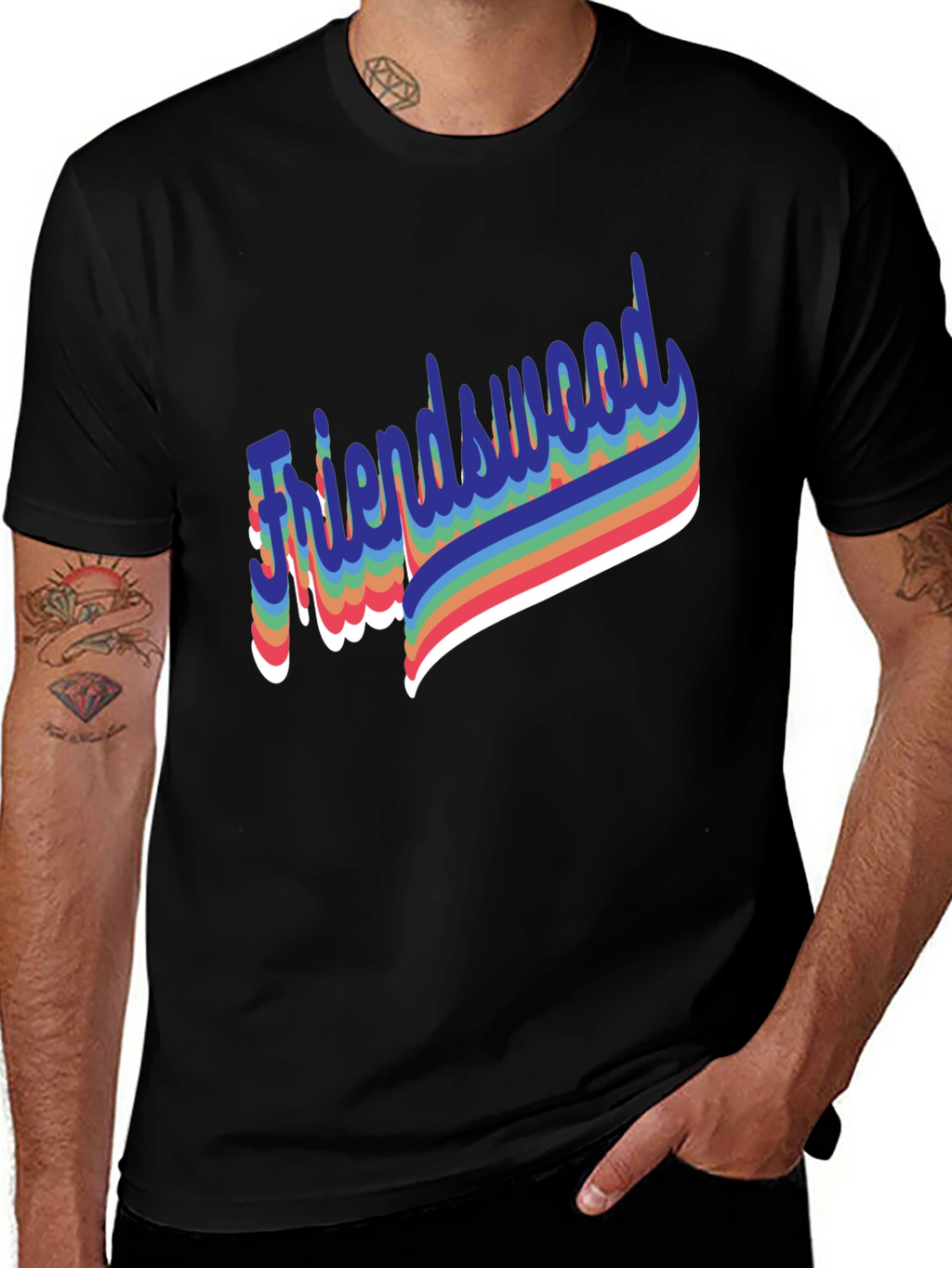 Friendswood Rainbow Retro T-Shirt