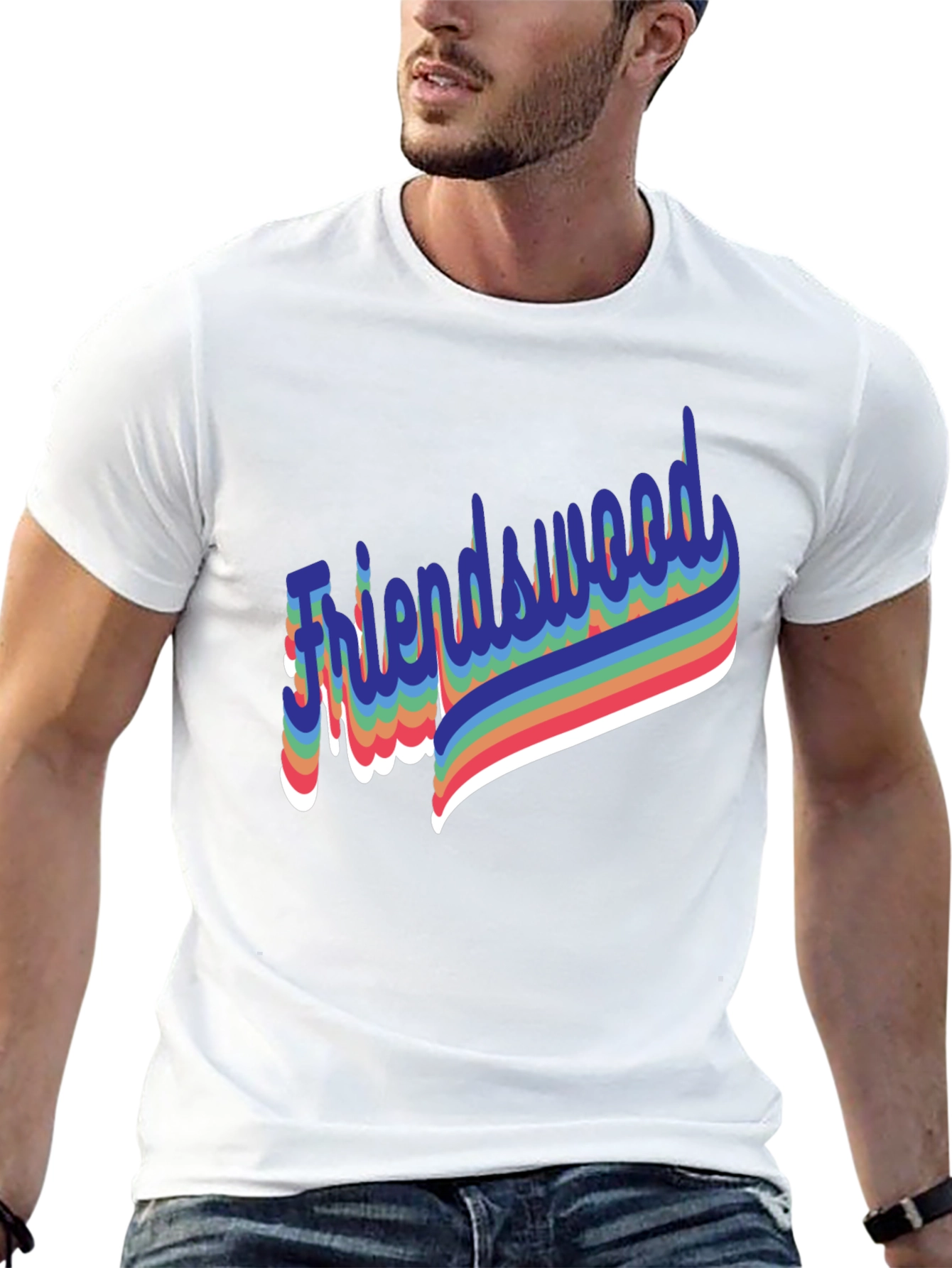 Friendswood Rainbow Retro T-Shirt