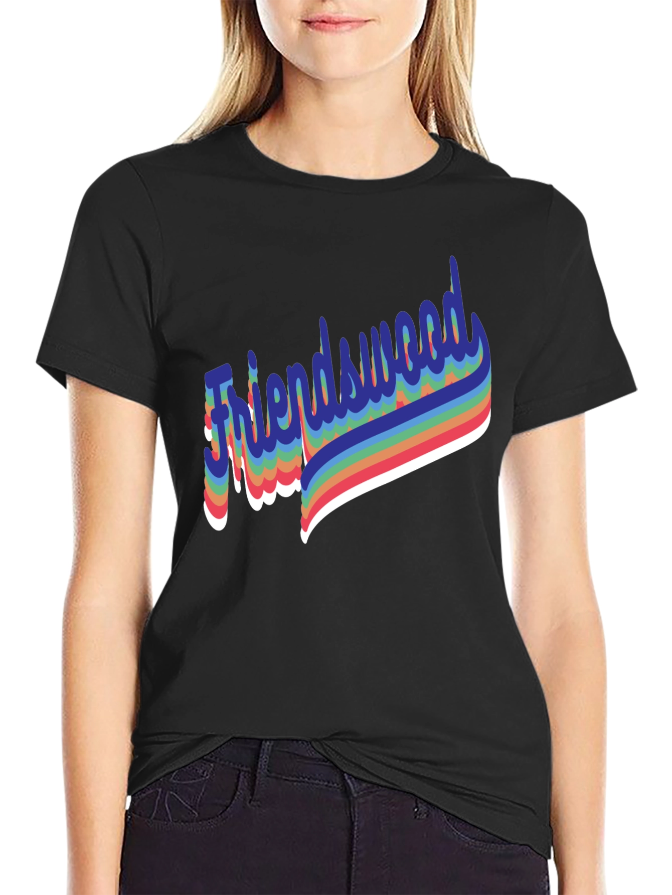 Friendswood Rainbow Retro T-Shirt