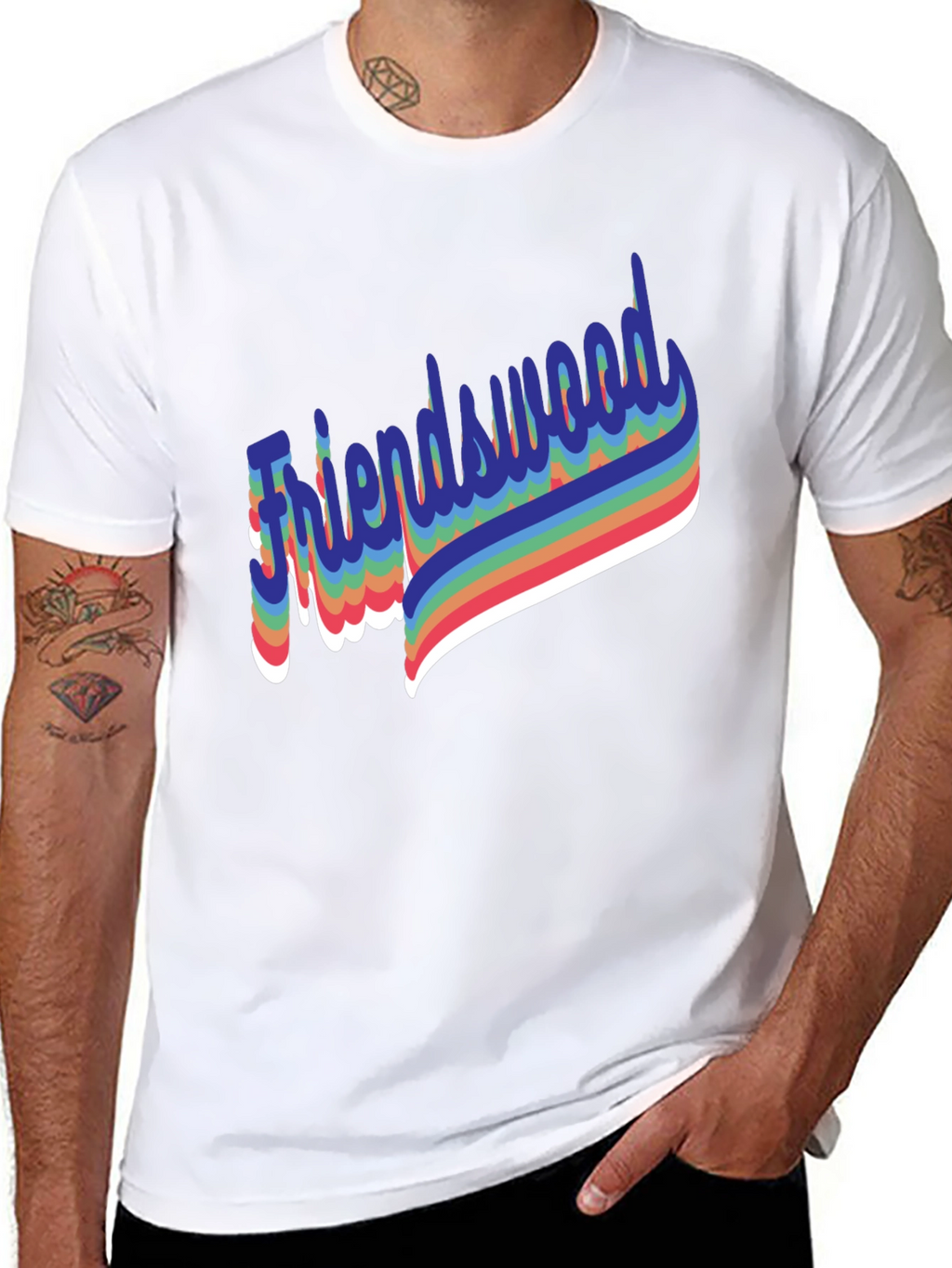 Friendswood Rainbow Retro T-Shirt