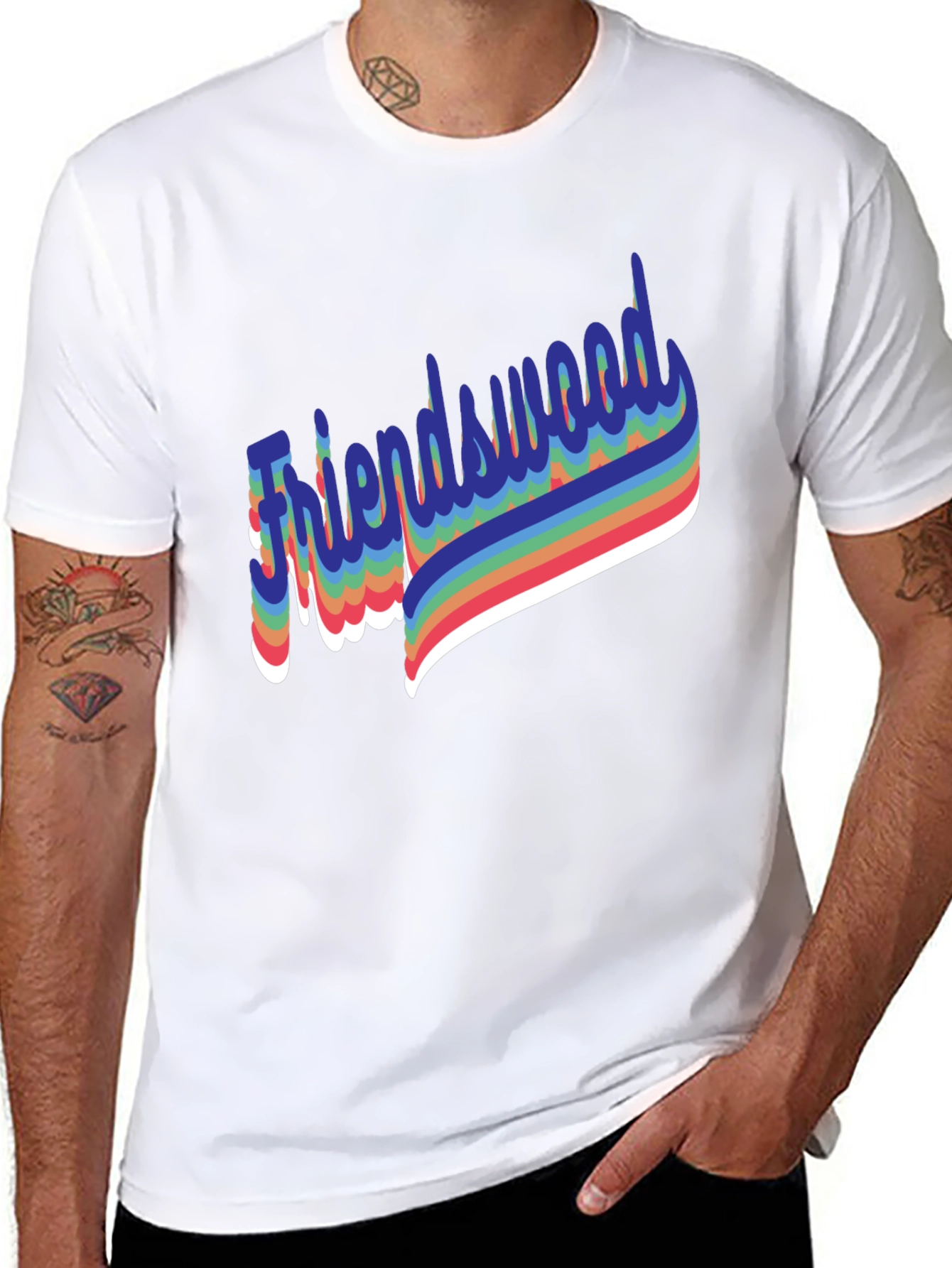 Friendswood Rainbow Retro T-Shirt