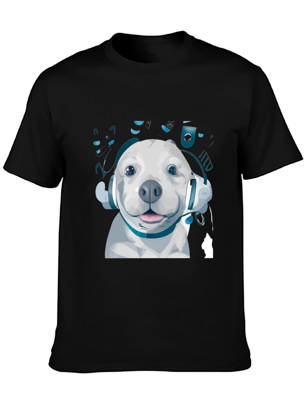 Dog with Headphones Graphic Tee