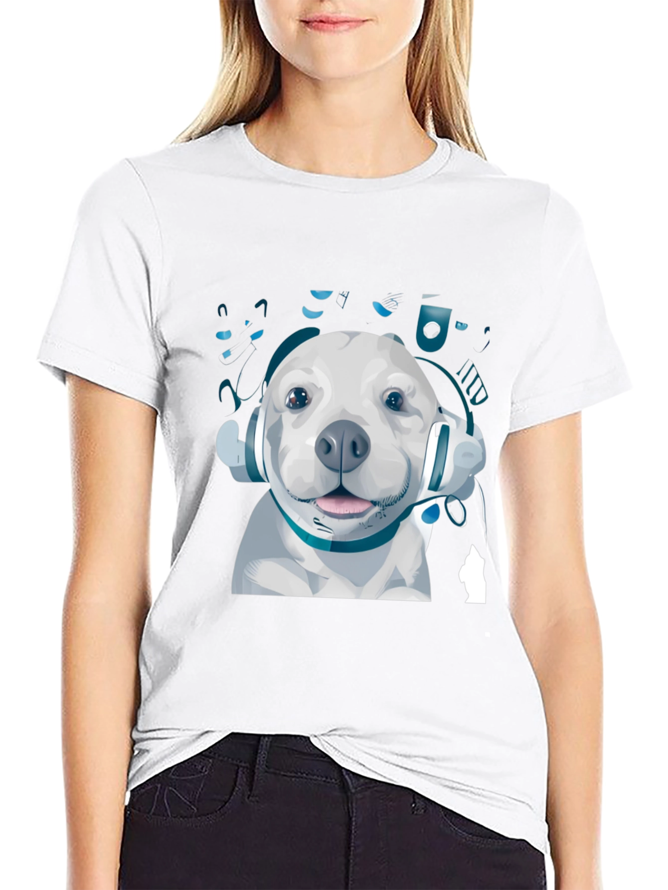 Dog with Headphones Graphic Tee
