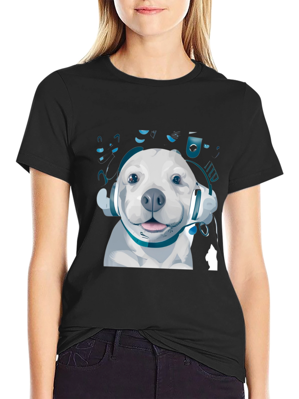 Dog with Headphones Graphic Tee