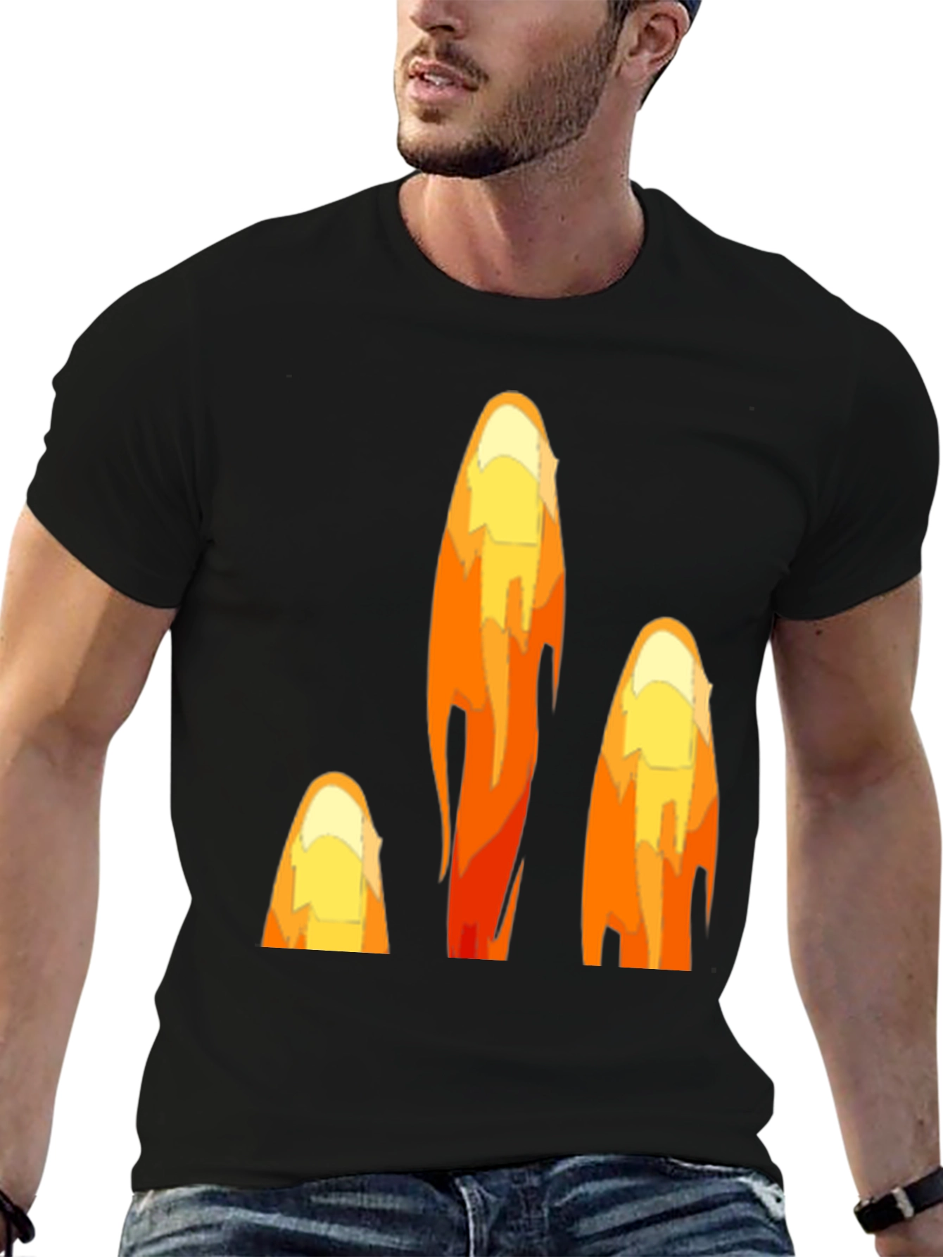 Fiery Peaks Graphic Black T-Shirt