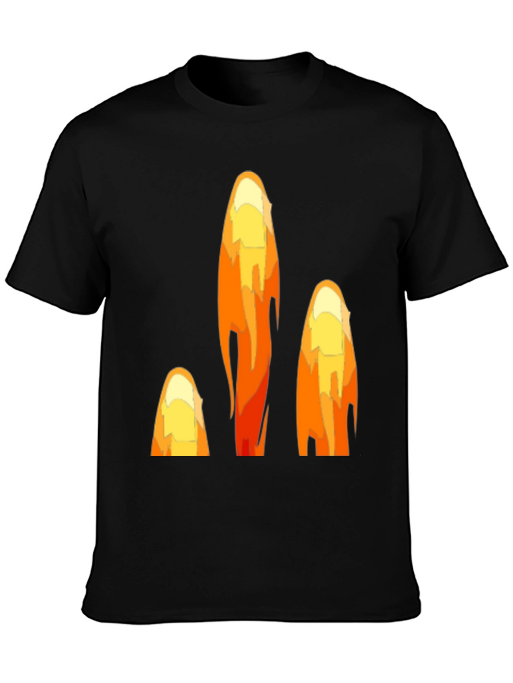Fiery Peaks Graphic Black T-Shirt