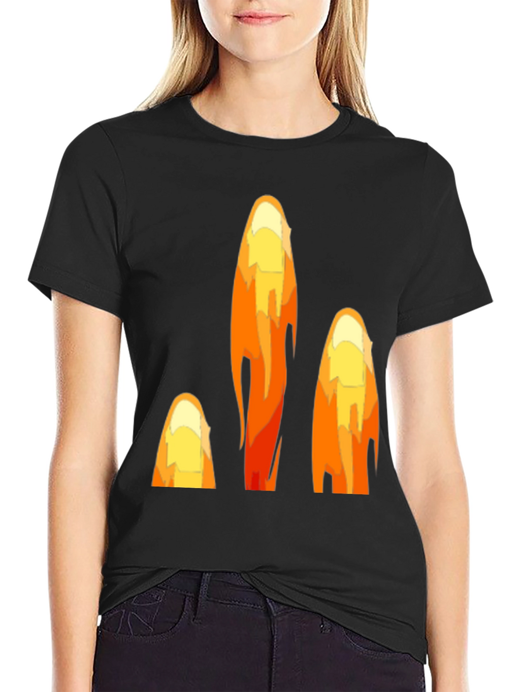 Fiery Peaks Graphic Black T-Shirt