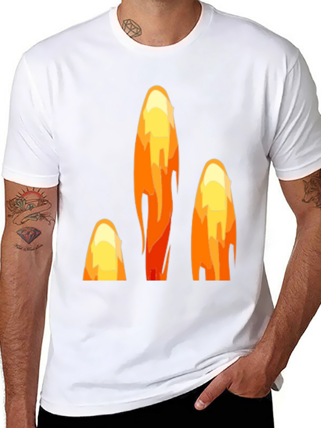 Fiery Peaks Graphic Black T-Shirt