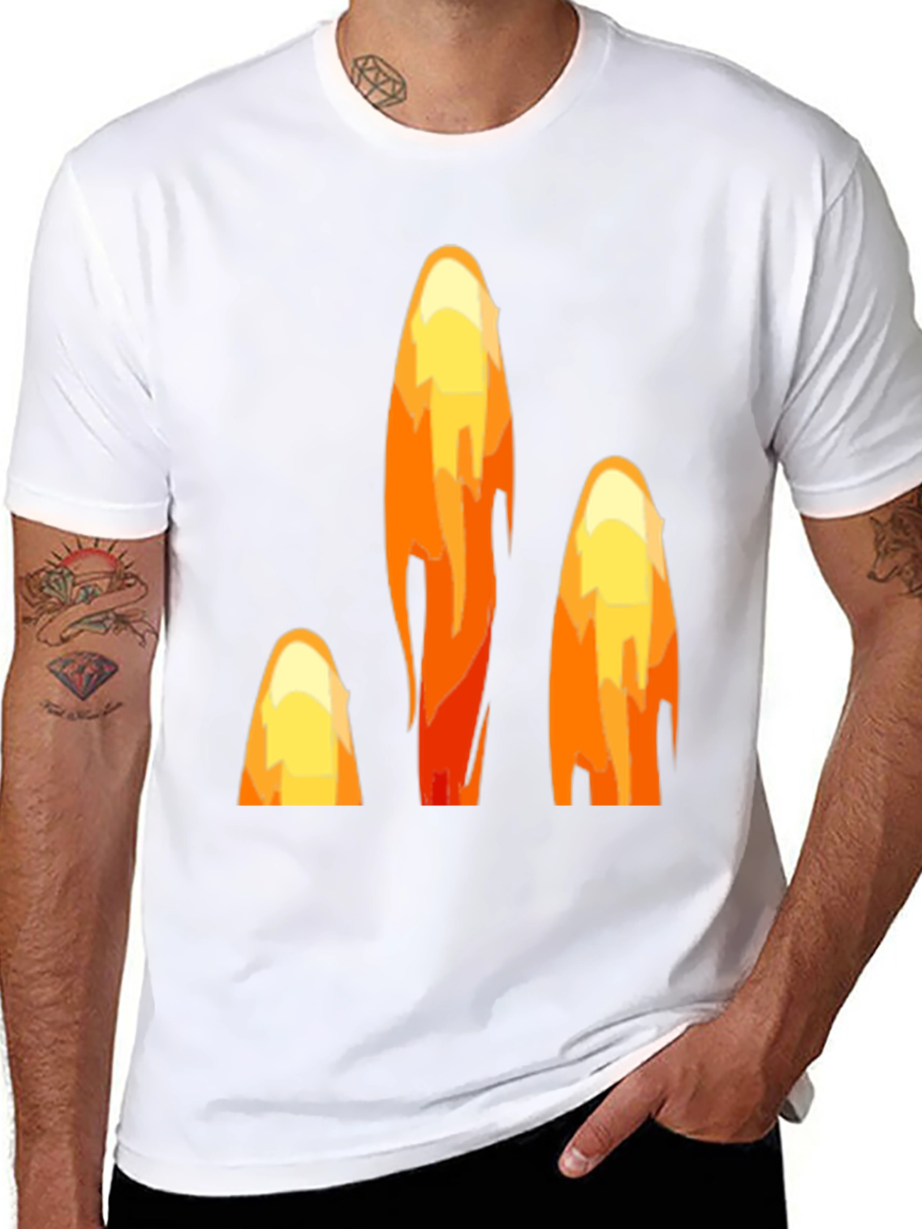 Fiery Peaks Graphic Black T-Shirt